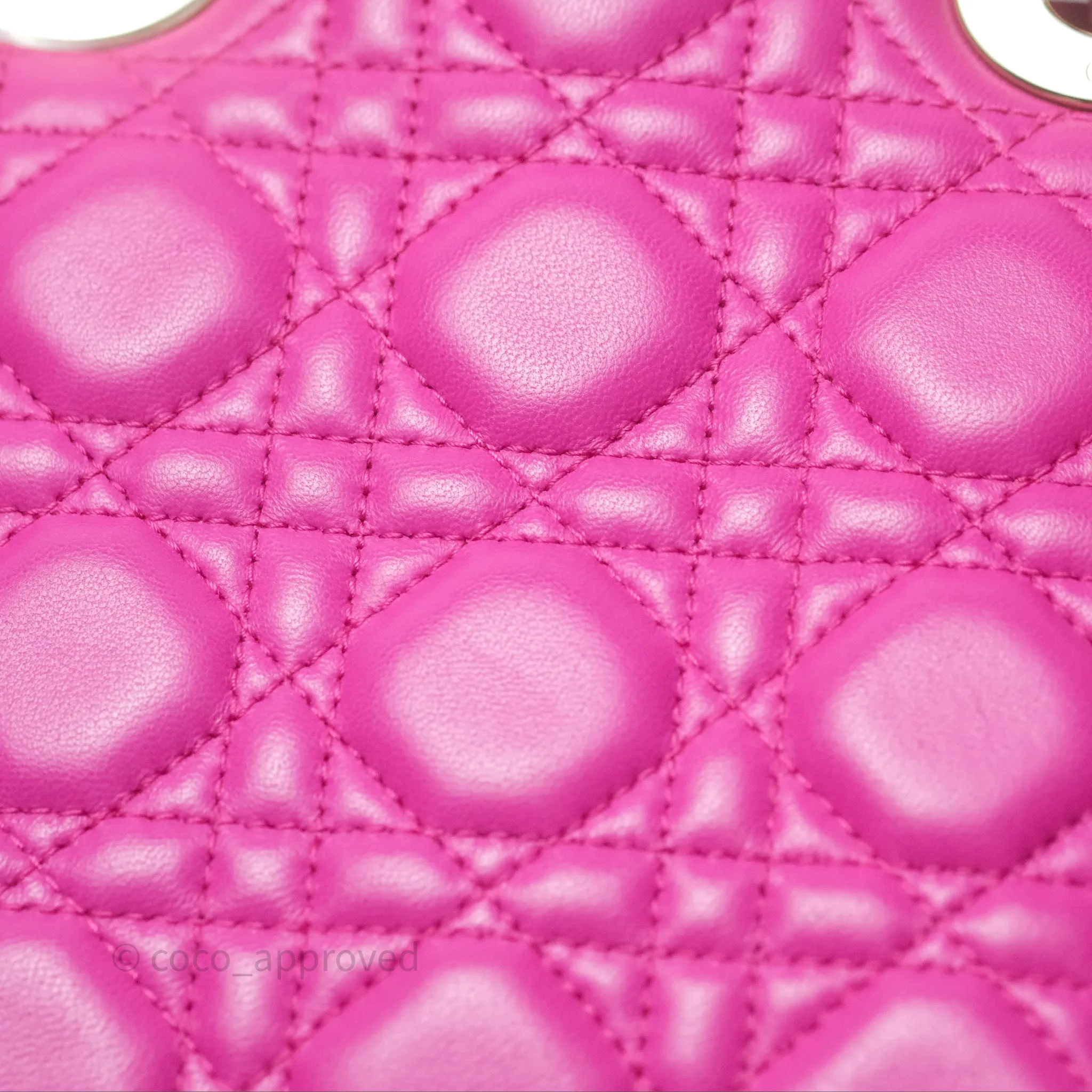 Christian Dior Small Lady Dior My ABCDior Magenta Cannage Lambskin