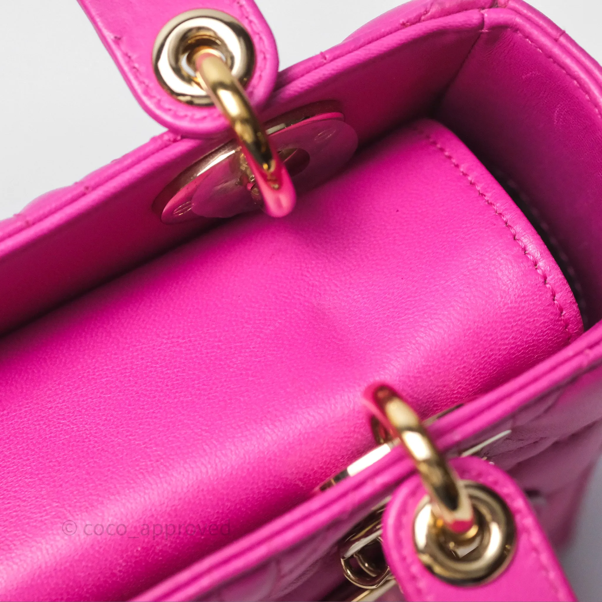 Christian Dior Small Lady Dior My ABCDior Magenta Cannage Lambskin