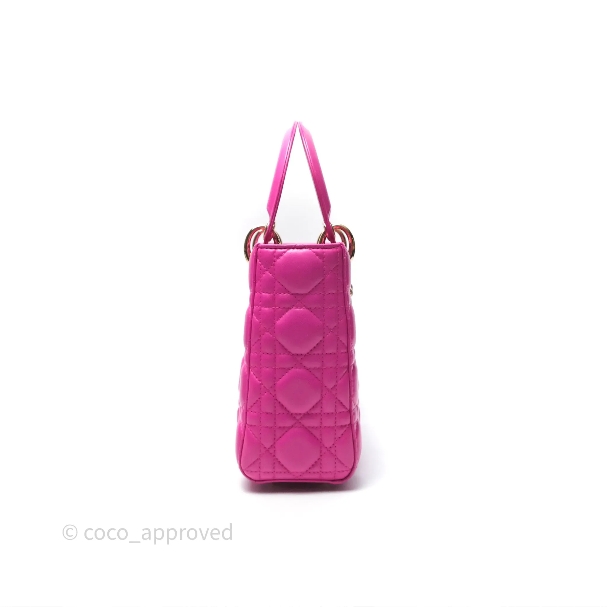 Christian Dior Small Lady Dior My ABCDior Magenta Cannage Lambskin