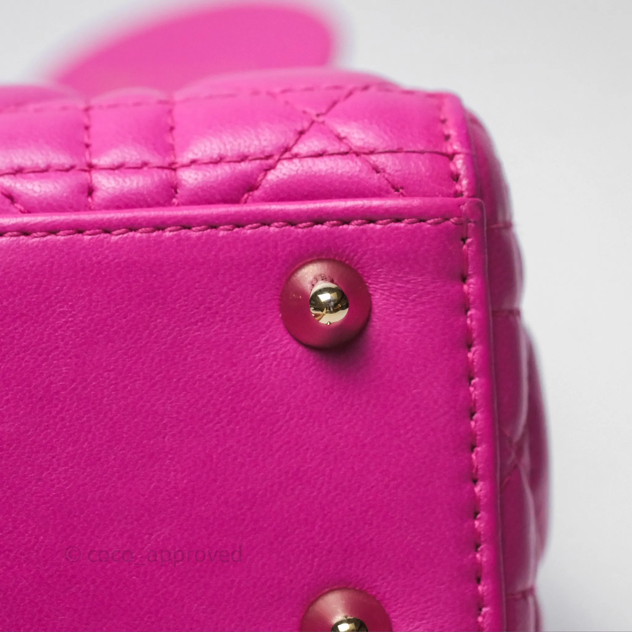 Christian Dior Small Lady Dior My ABCDior Magenta Cannage Lambskin