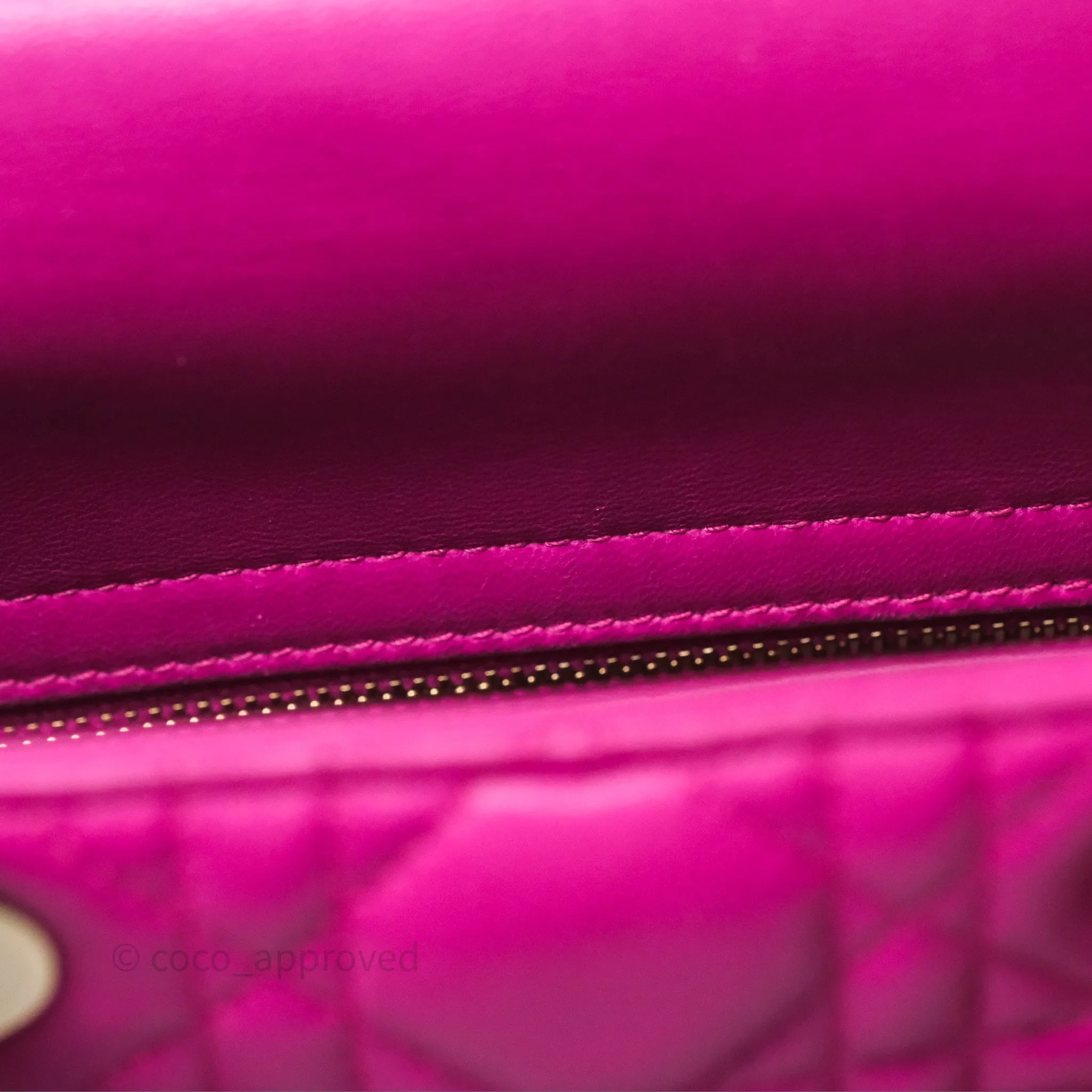 Christian Dior Small Lady Dior My ABCDior Magenta Cannage Lambskin