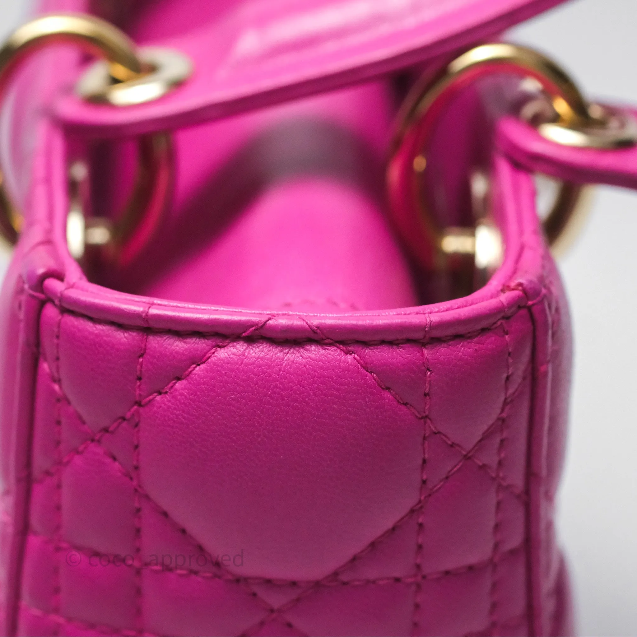 Christian Dior Small Lady Dior My ABCDior Magenta Cannage Lambskin