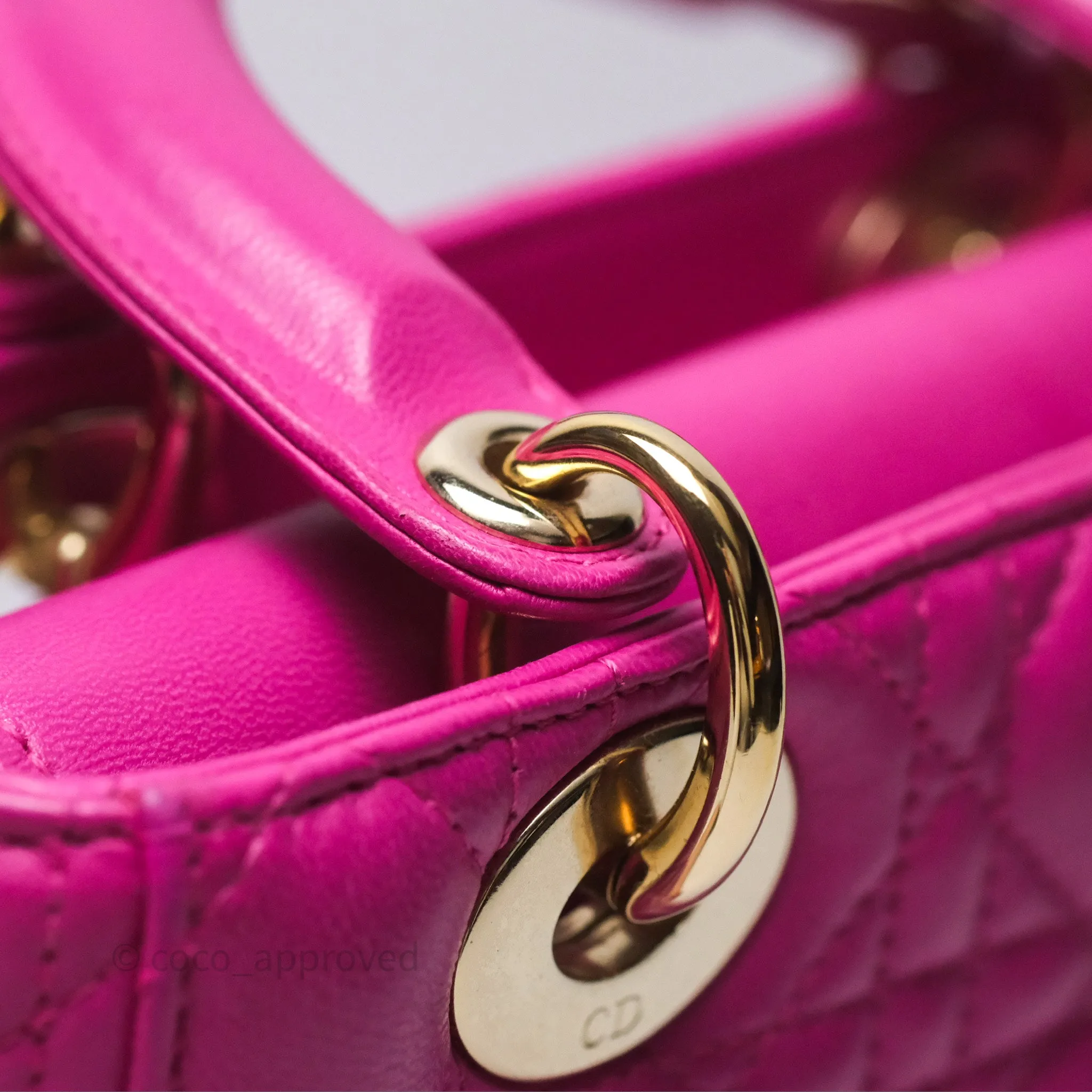 Christian Dior Small Lady Dior My ABCDior Magenta Cannage Lambskin