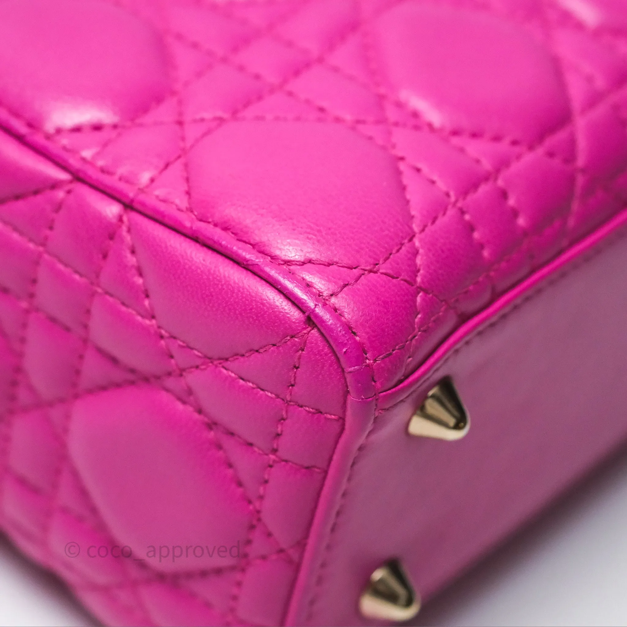 Christian Dior Small Lady Dior My ABCDior Magenta Cannage Lambskin