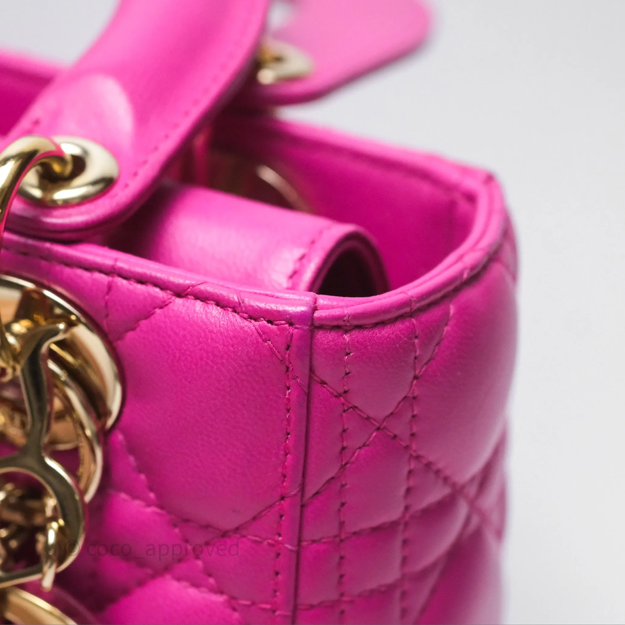 Christian Dior Small Lady Dior My ABCDior Magenta Cannage Lambskin