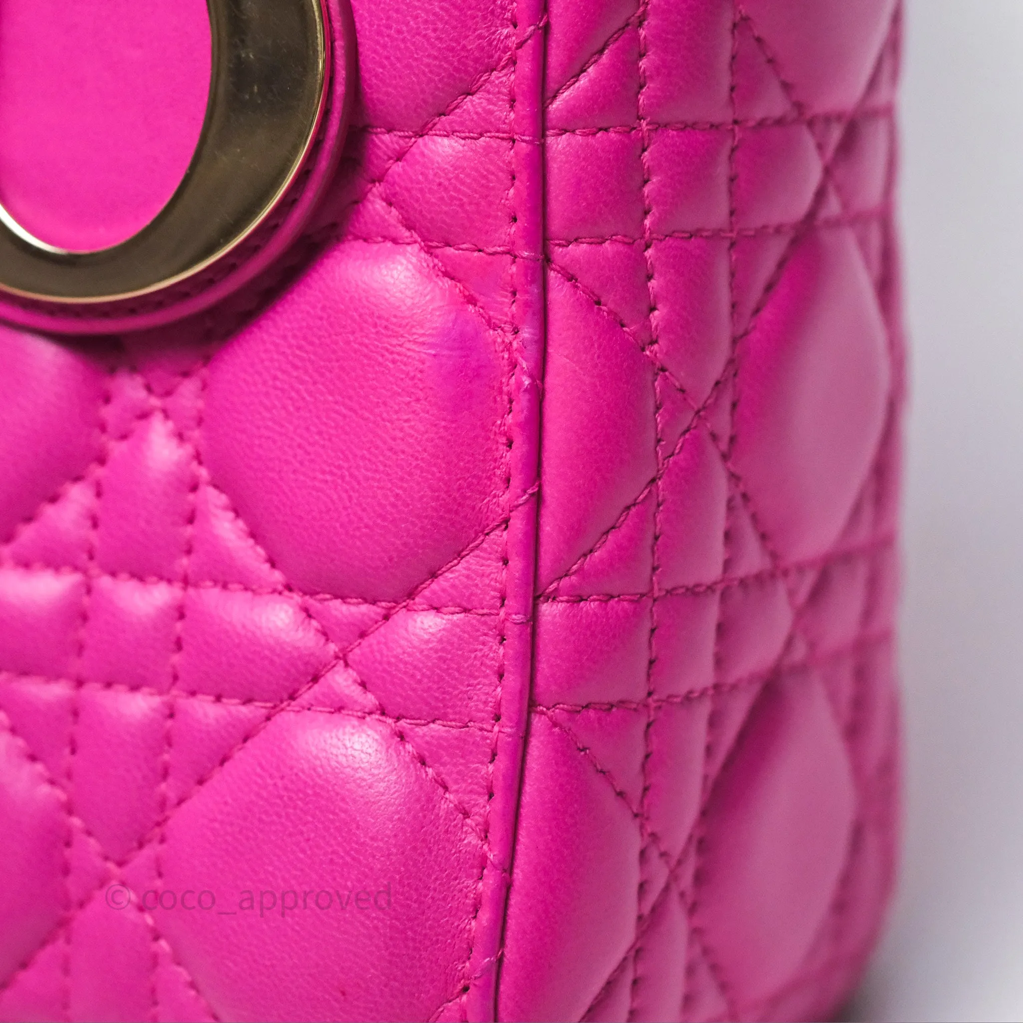 Christian Dior Small Lady Dior My ABCDior Magenta Cannage Lambskin