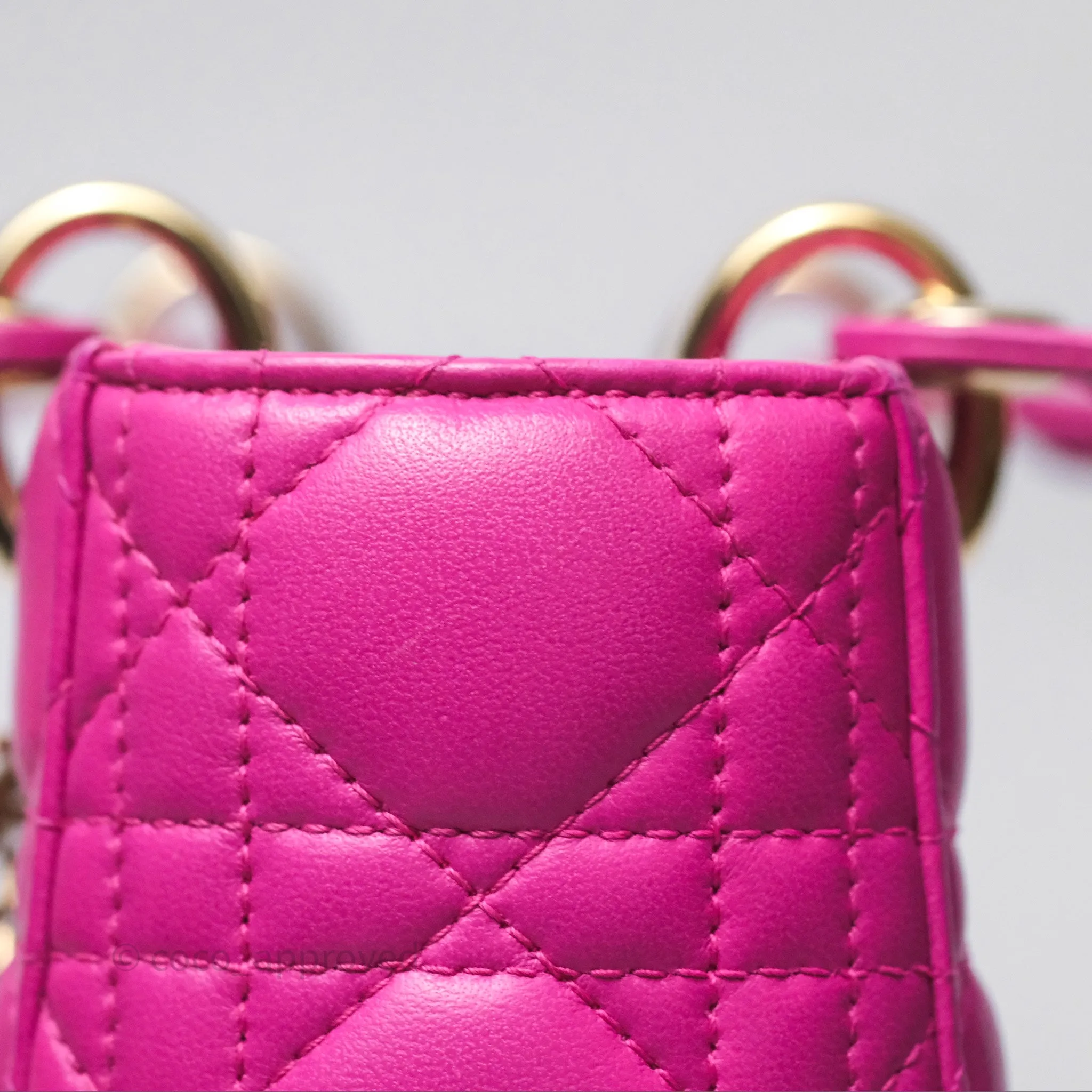 Christian Dior Small Lady Dior My ABCDior Magenta Cannage Lambskin