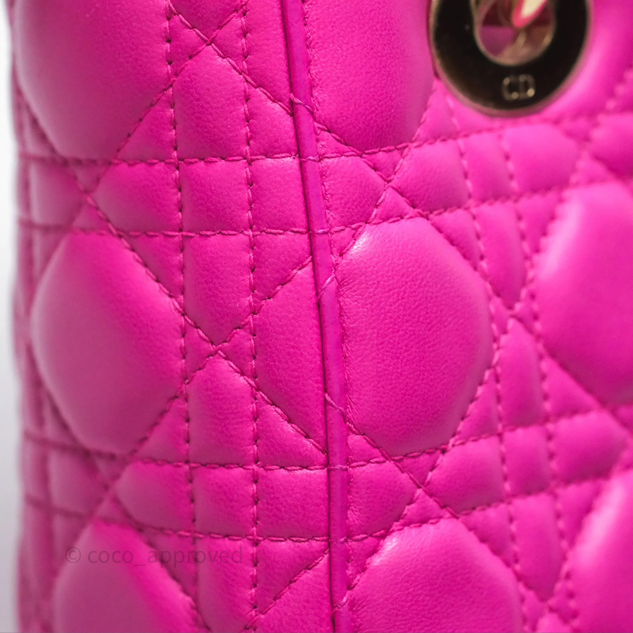Christian Dior Small Lady Dior My ABCDior Magenta Cannage Lambskin