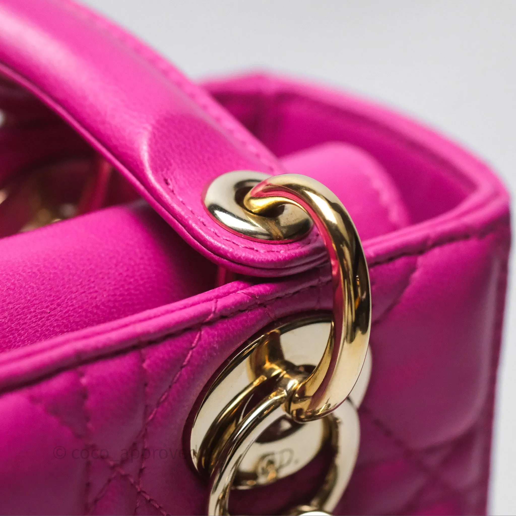 Christian Dior Small Lady Dior My ABCDior Magenta Cannage Lambskin