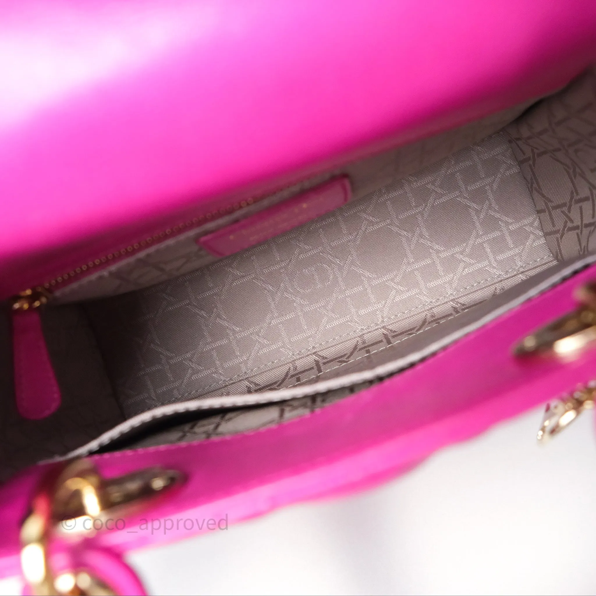 Christian Dior Small Lady Dior My ABCDior Magenta Cannage Lambskin