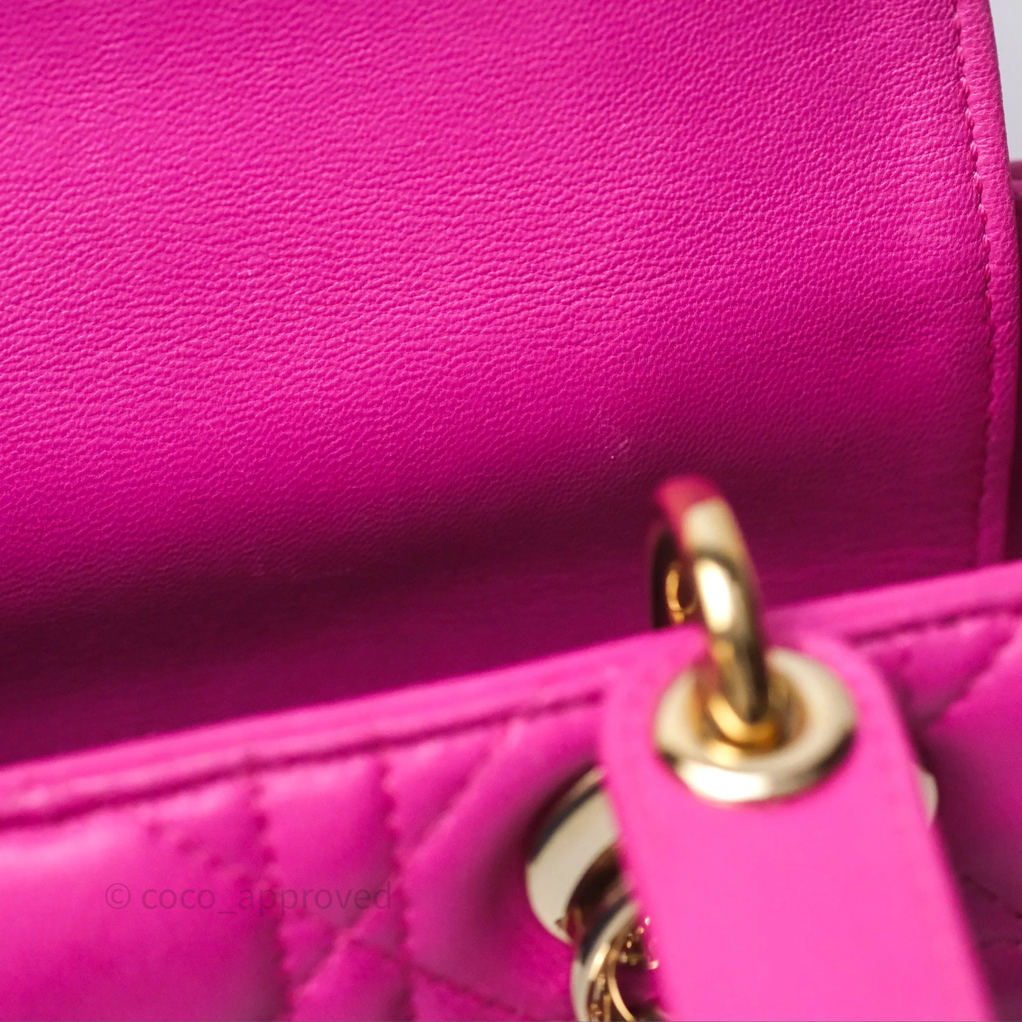 Christian Dior Small Lady Dior My ABCDior Magenta Cannage Lambskin
