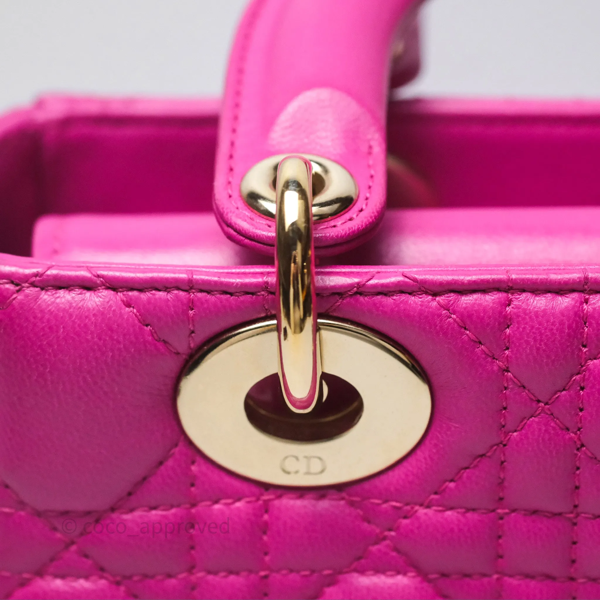 Christian Dior Small Lady Dior My ABCDior Magenta Cannage Lambskin
