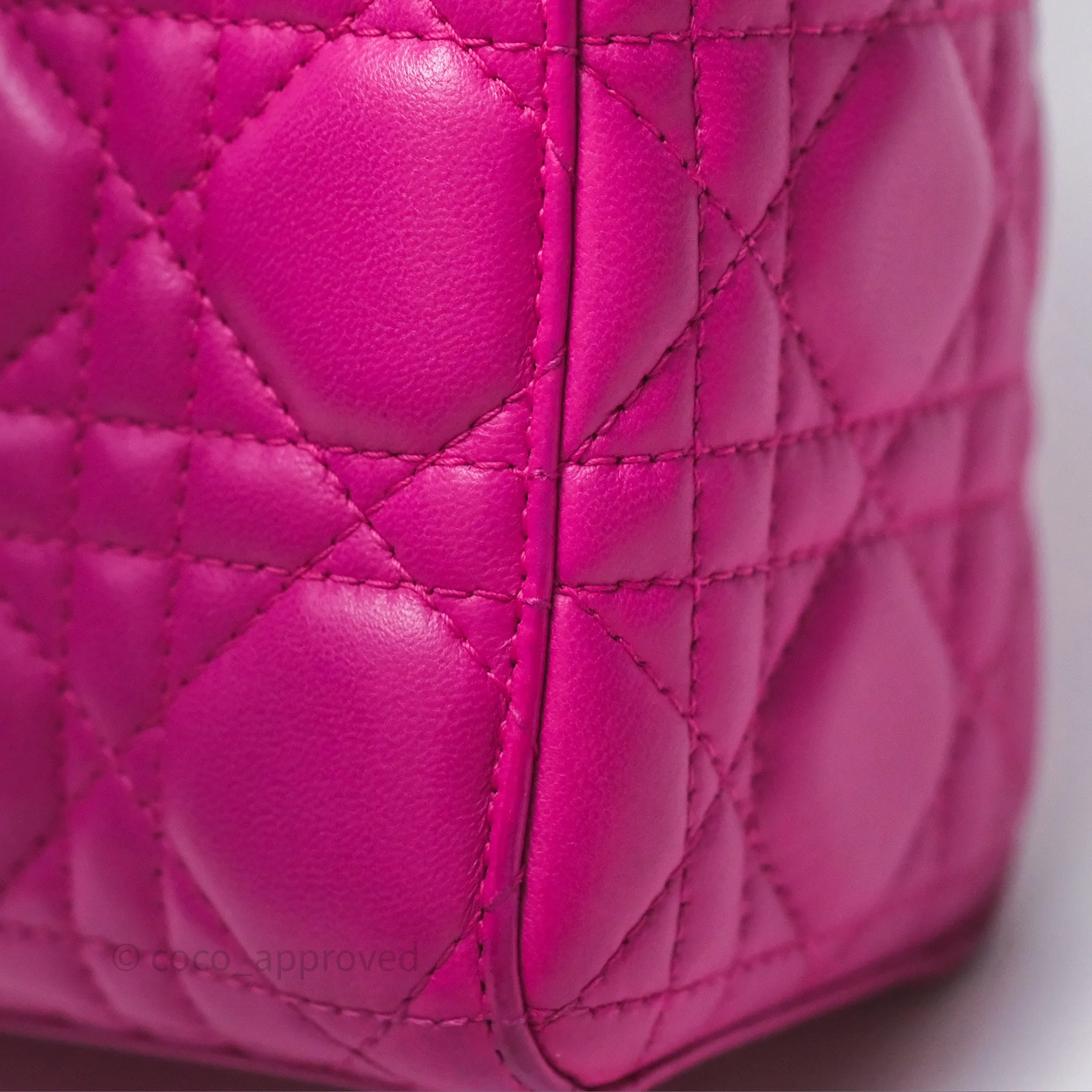 Christian Dior Small Lady Dior My ABCDior Magenta Cannage Lambskin