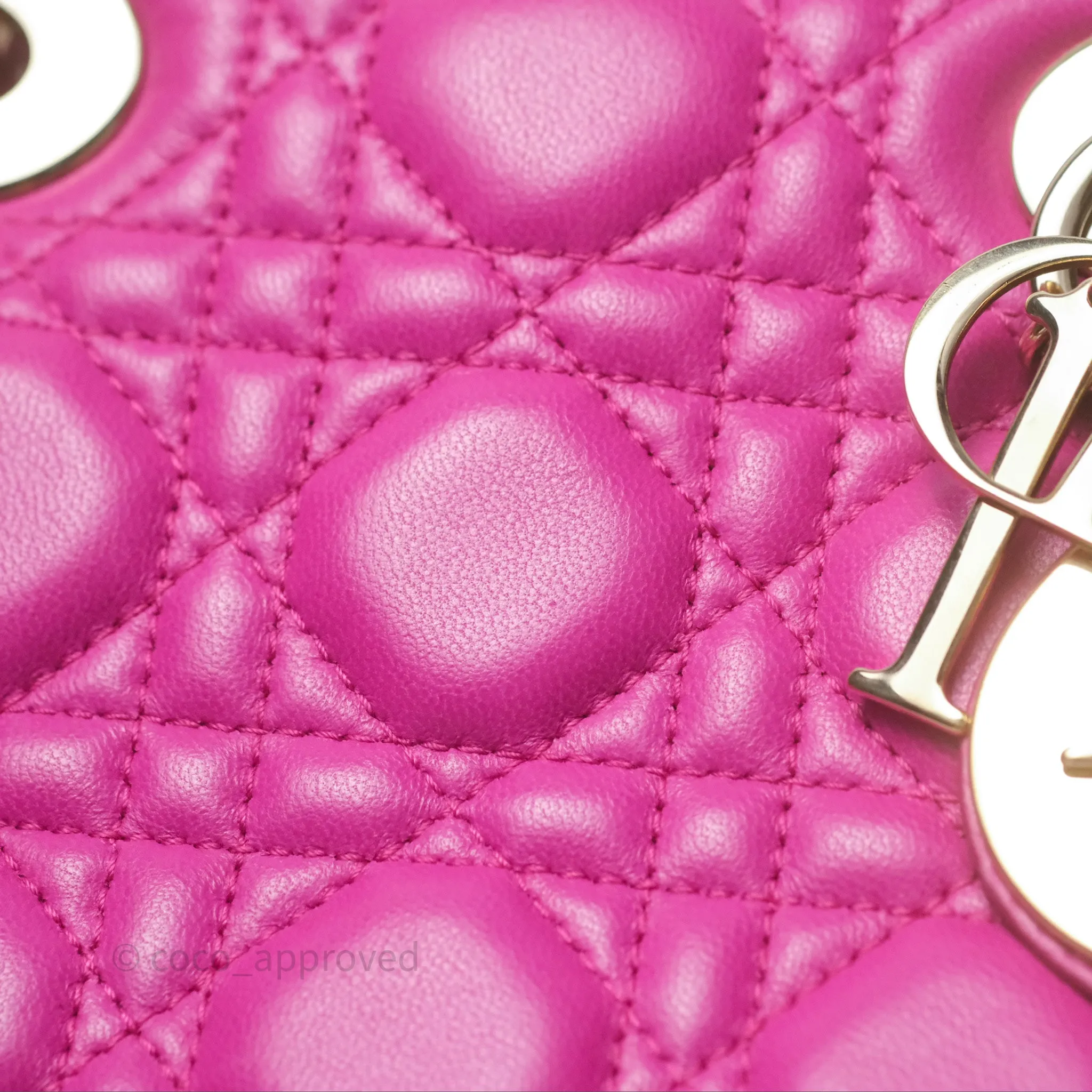 Christian Dior Small Lady Dior My ABCDior Magenta Cannage Lambskin
