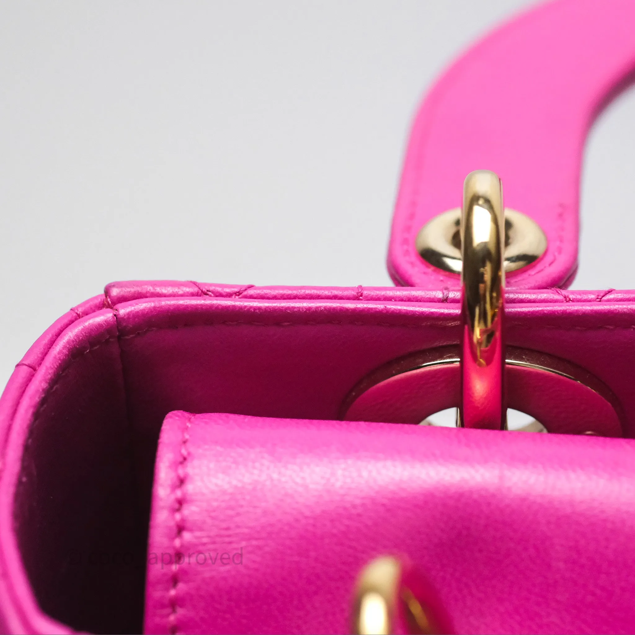Christian Dior Small Lady Dior My ABCDior Magenta Cannage Lambskin