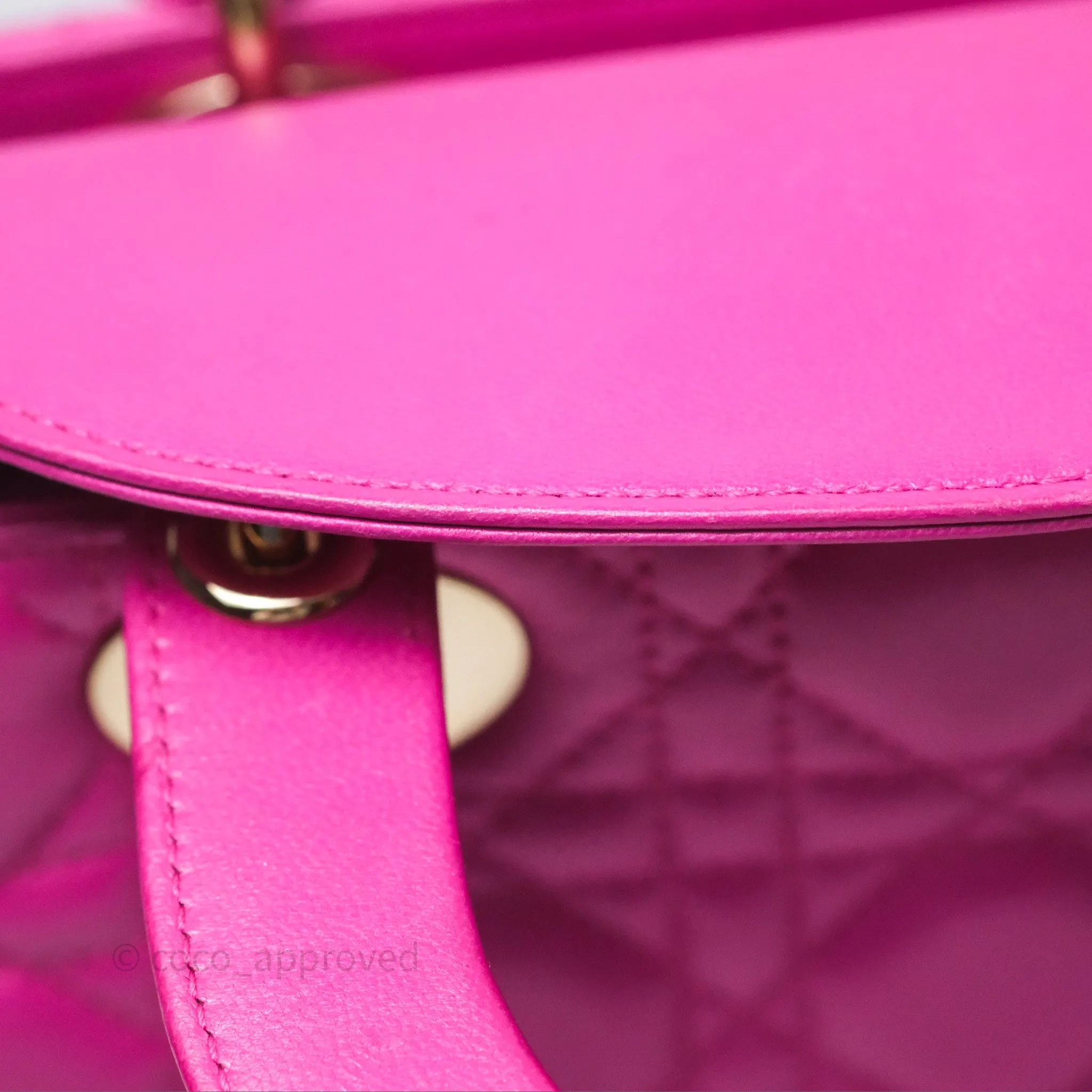 Christian Dior Small Lady Dior My ABCDior Magenta Cannage Lambskin