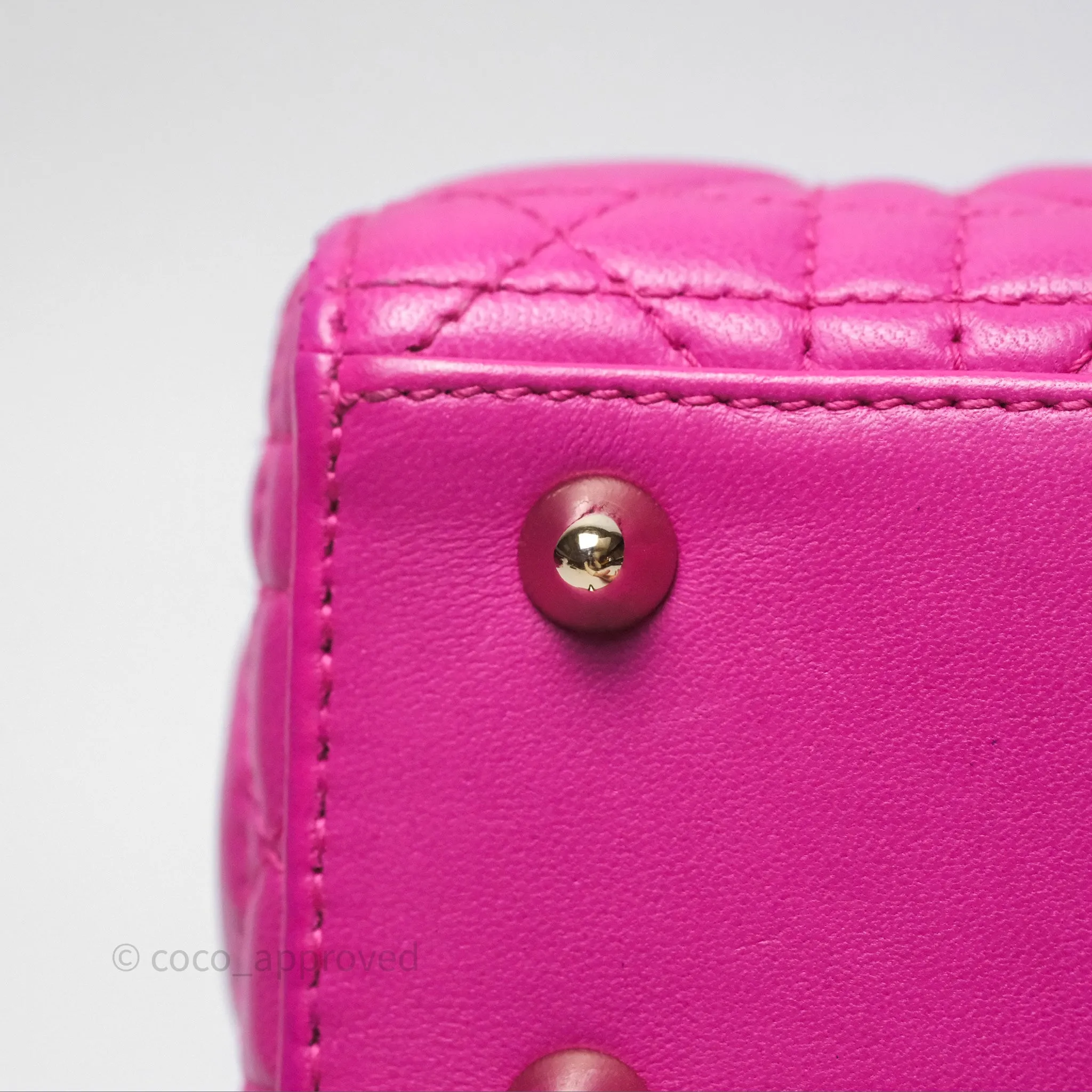 Christian Dior Small Lady Dior My ABCDior Magenta Cannage Lambskin
