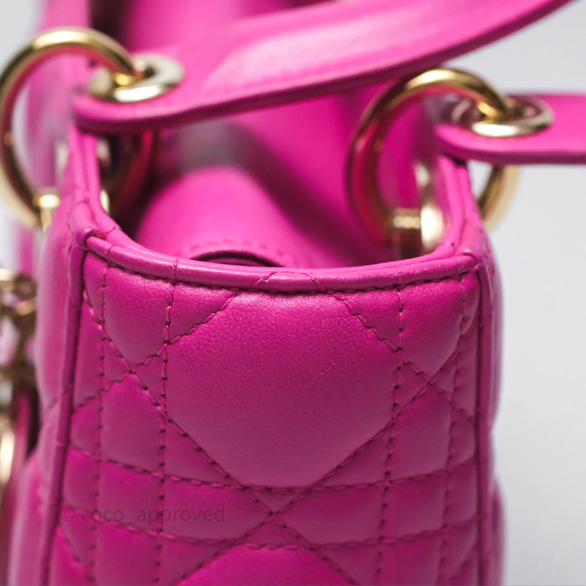Christian Dior Small Lady Dior My ABCDior Magenta Cannage Lambskin
