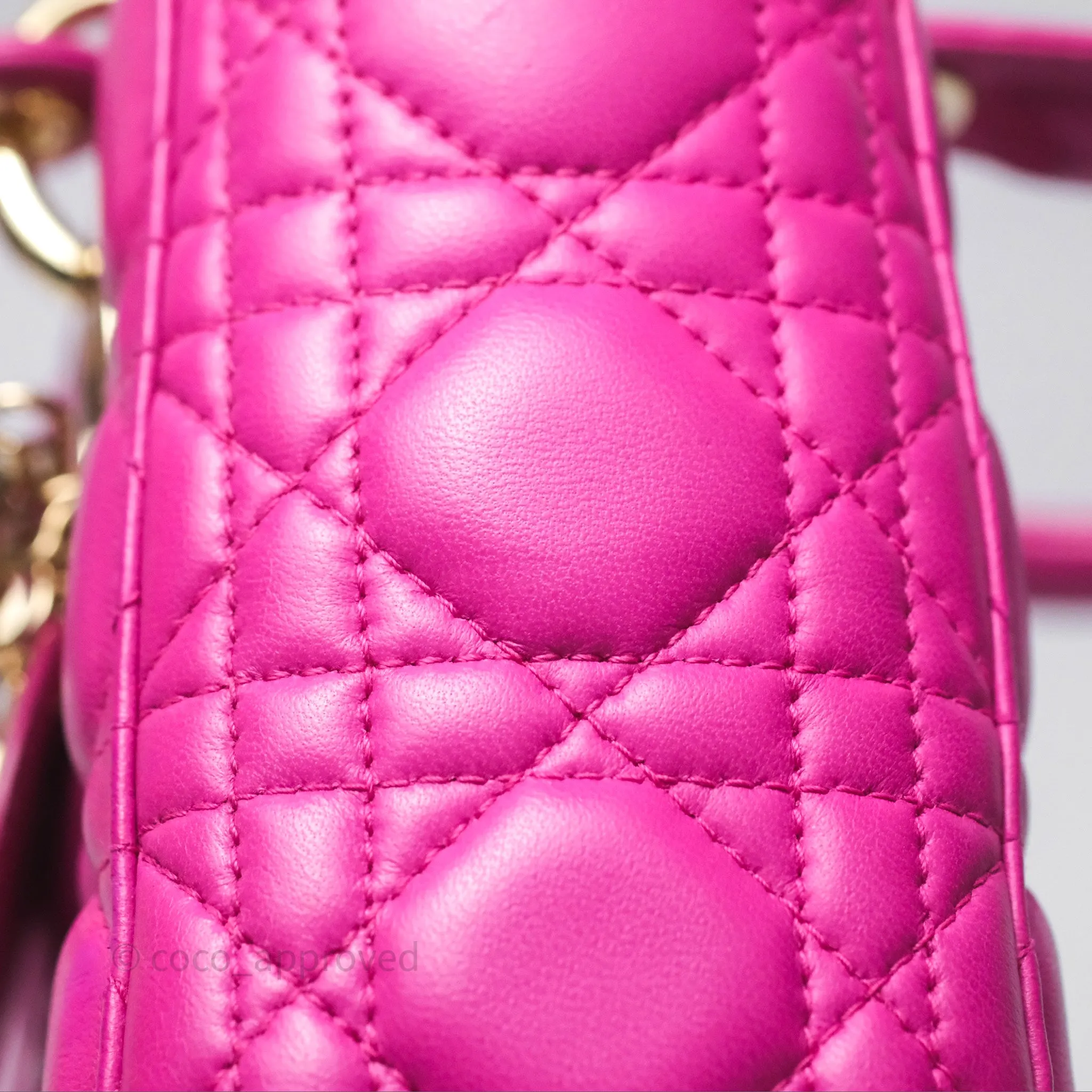 Christian Dior Small Lady Dior My ABCDior Magenta Cannage Lambskin