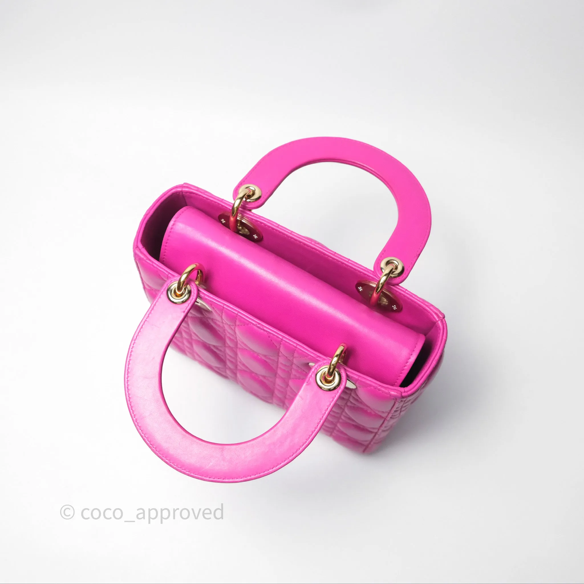 Christian Dior Small Lady Dior My ABCDior Magenta Cannage Lambskin