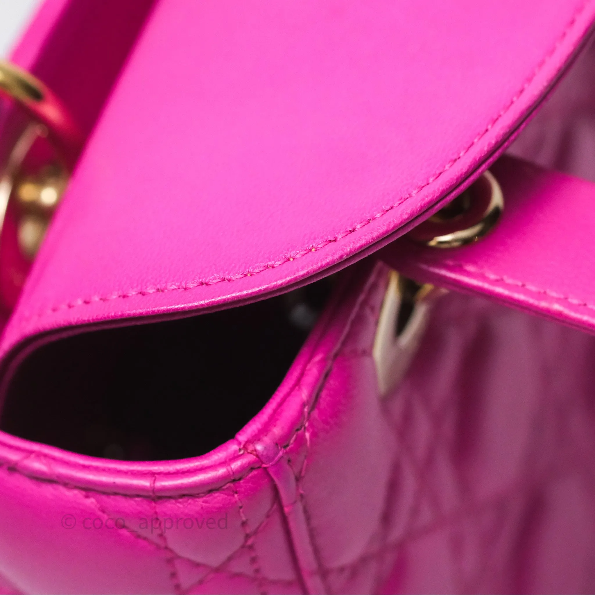 Christian Dior Small Lady Dior My ABCDior Magenta Cannage Lambskin