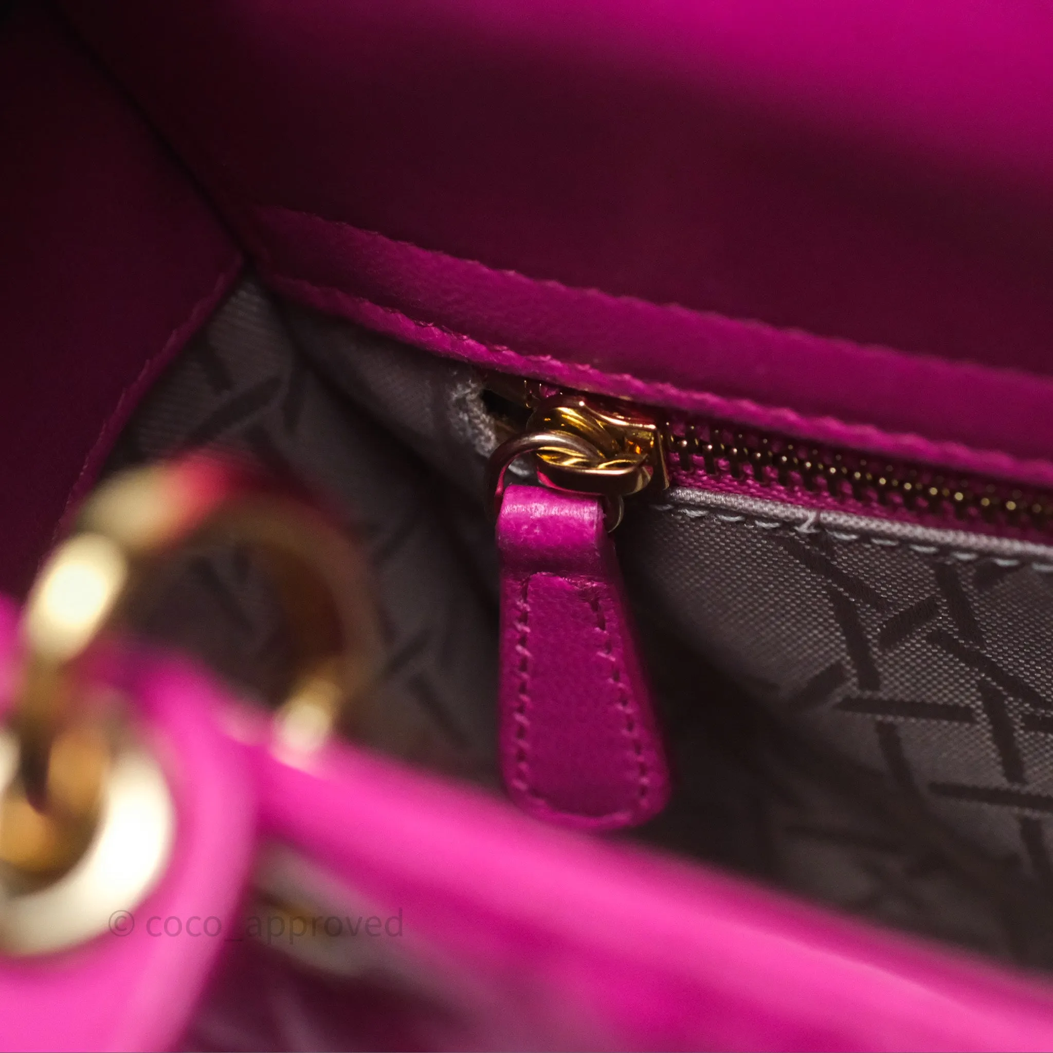 Christian Dior Small Lady Dior My ABCDior Magenta Cannage Lambskin