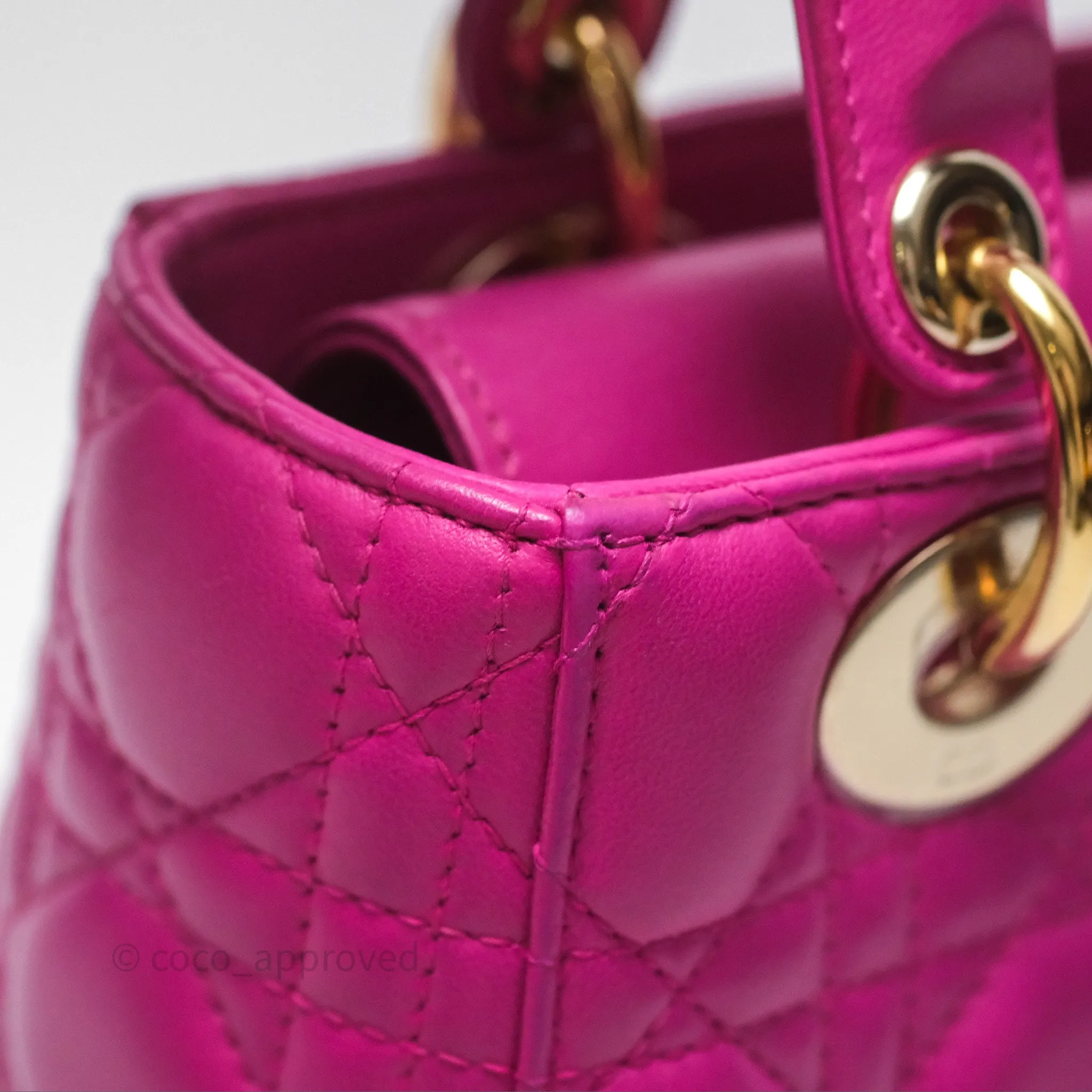 Christian Dior Small Lady Dior My ABCDior Magenta Cannage Lambskin