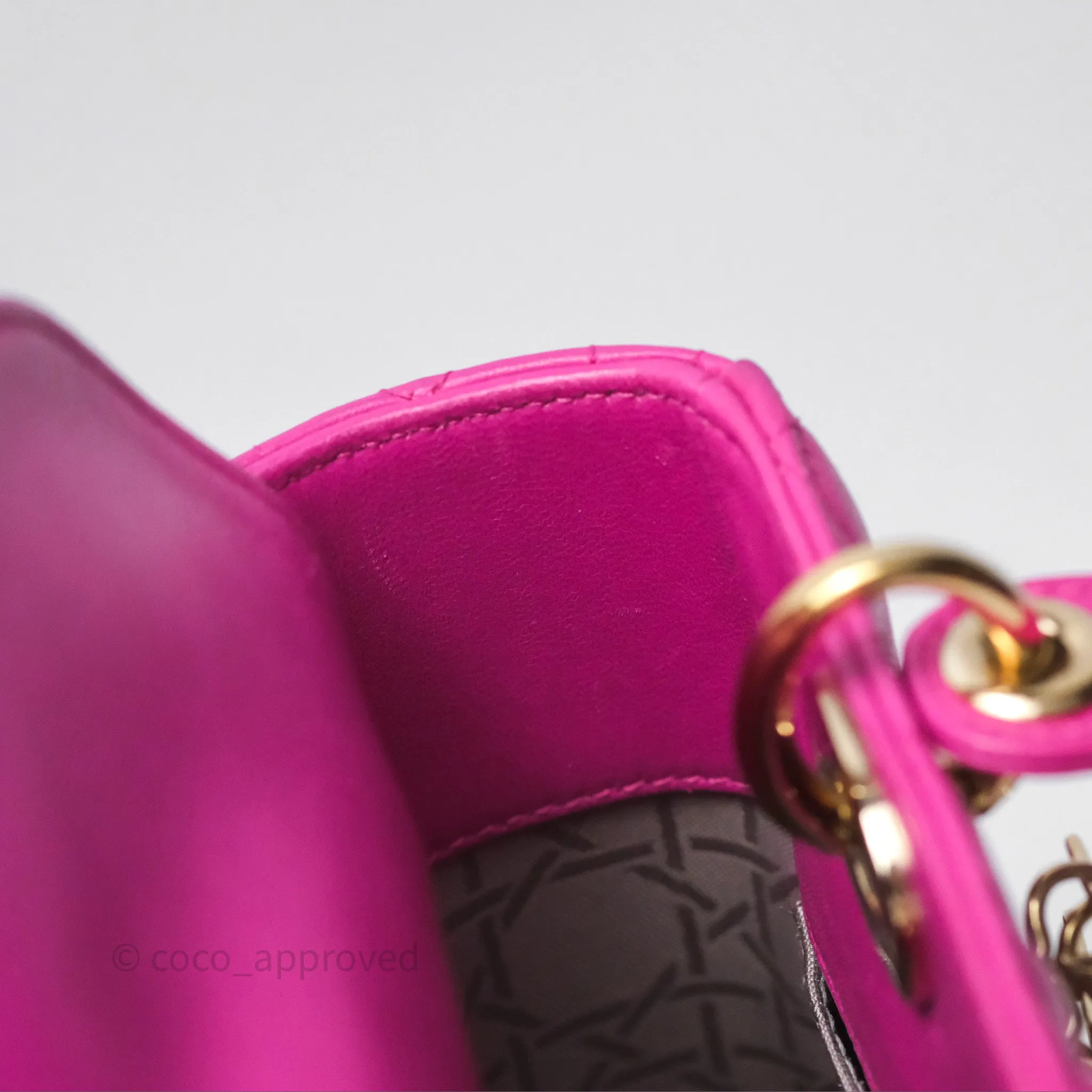 Christian Dior Small Lady Dior My ABCDior Magenta Cannage Lambskin
