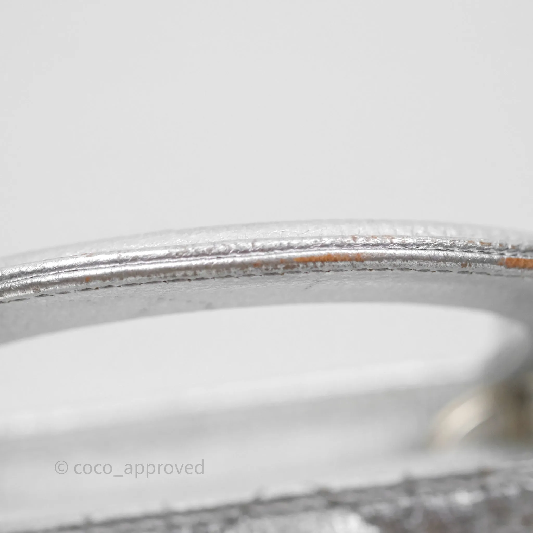Christian Dior Small Lady Dior My ABCDior Silver Metallic Grained Calfskin Cannage
