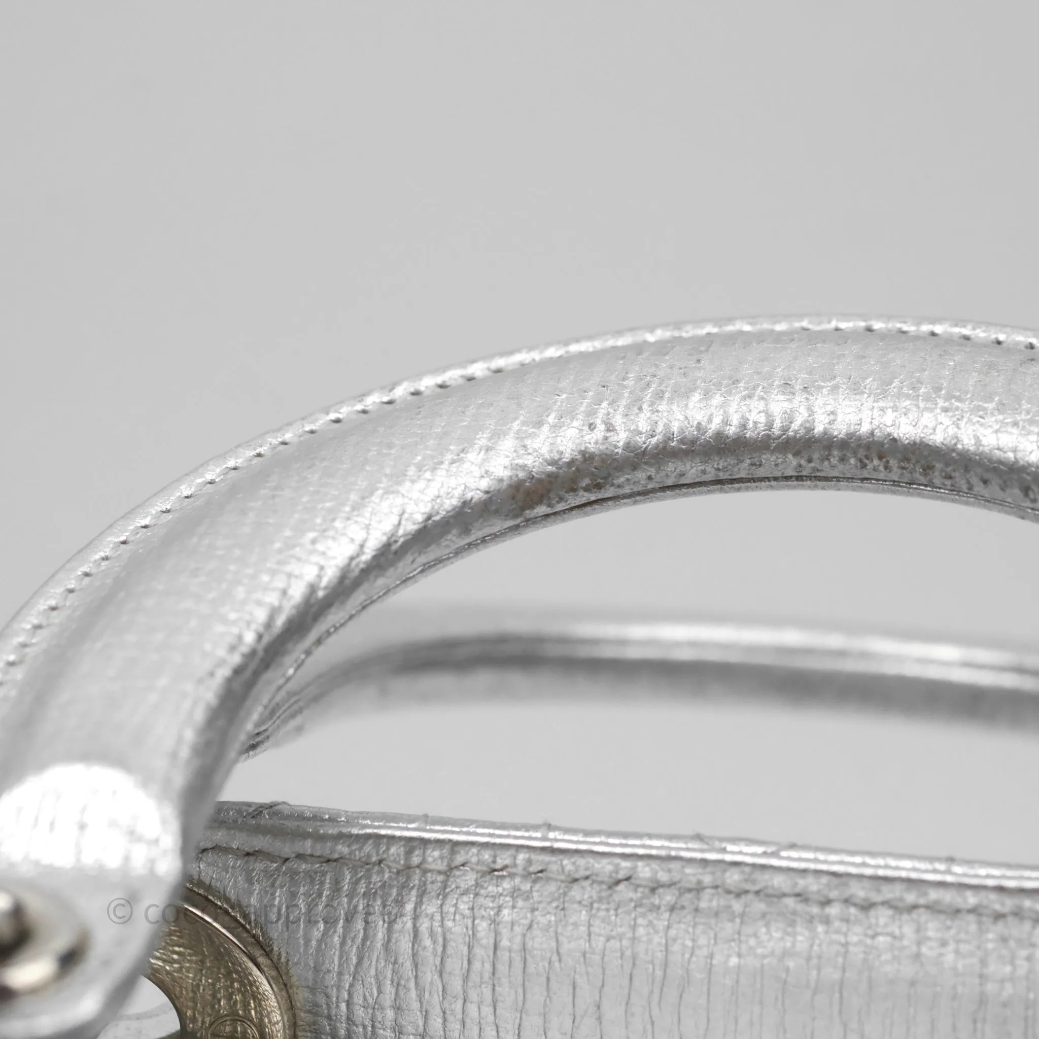 Christian Dior Small Lady Dior My ABCDior Silver Metallic Grained Calfskin Cannage