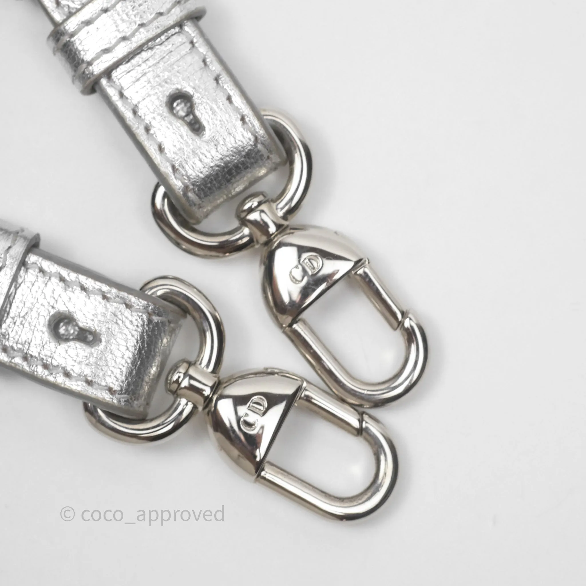 Christian Dior Small Lady Dior My ABCDior Silver Metallic Grained Calfskin Cannage