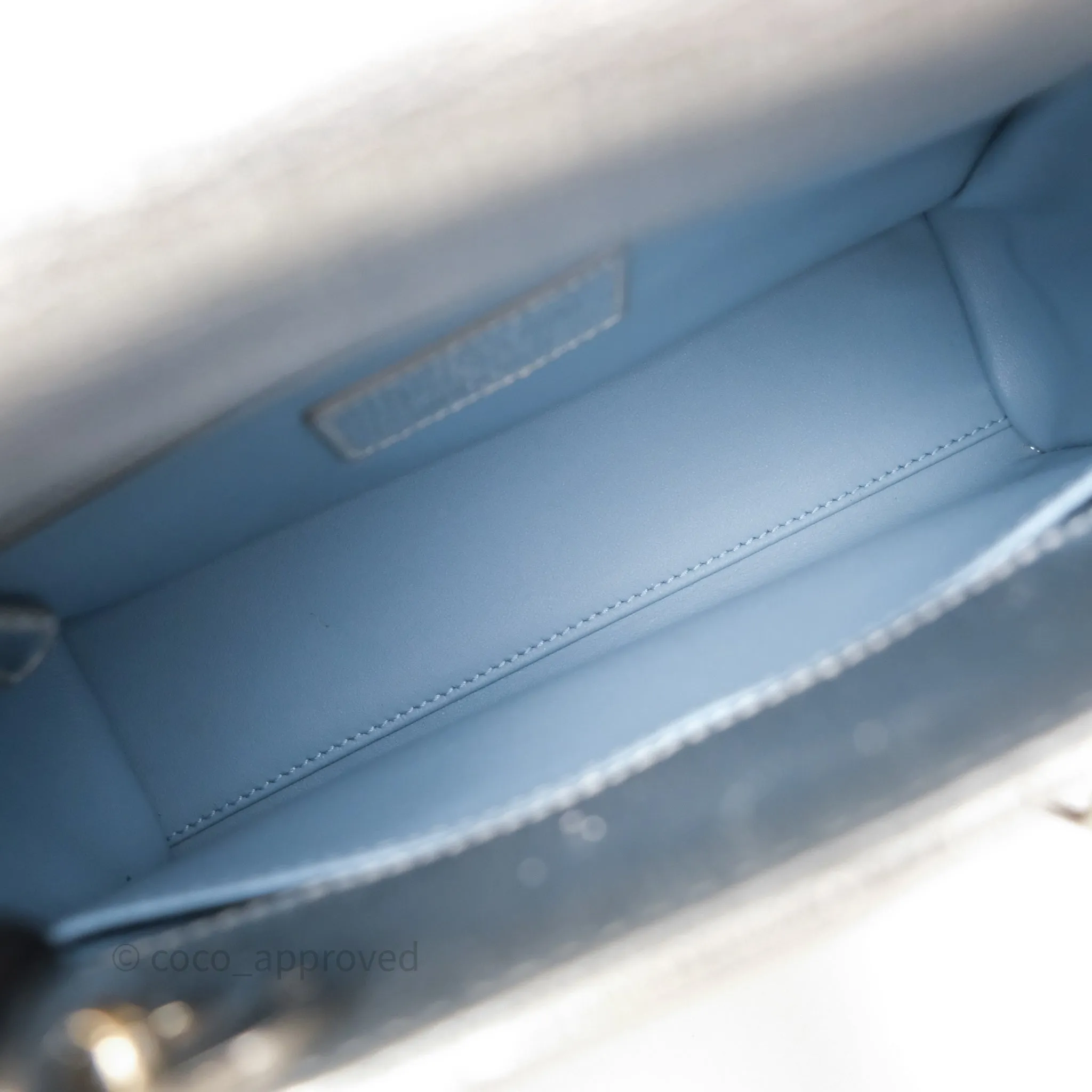 Christian Dior Small Lady Dior My ABCDior Silver Metallic Grained Calfskin Cannage