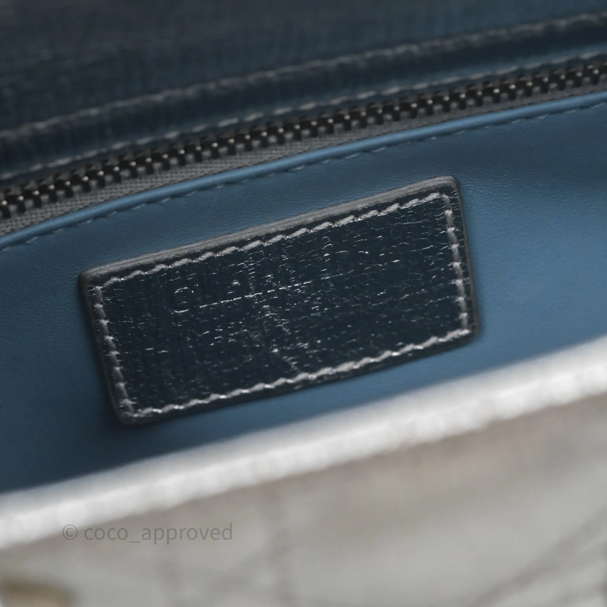 Christian Dior Small Lady Dior My ABCDior Silver Metallic Grained Calfskin Cannage