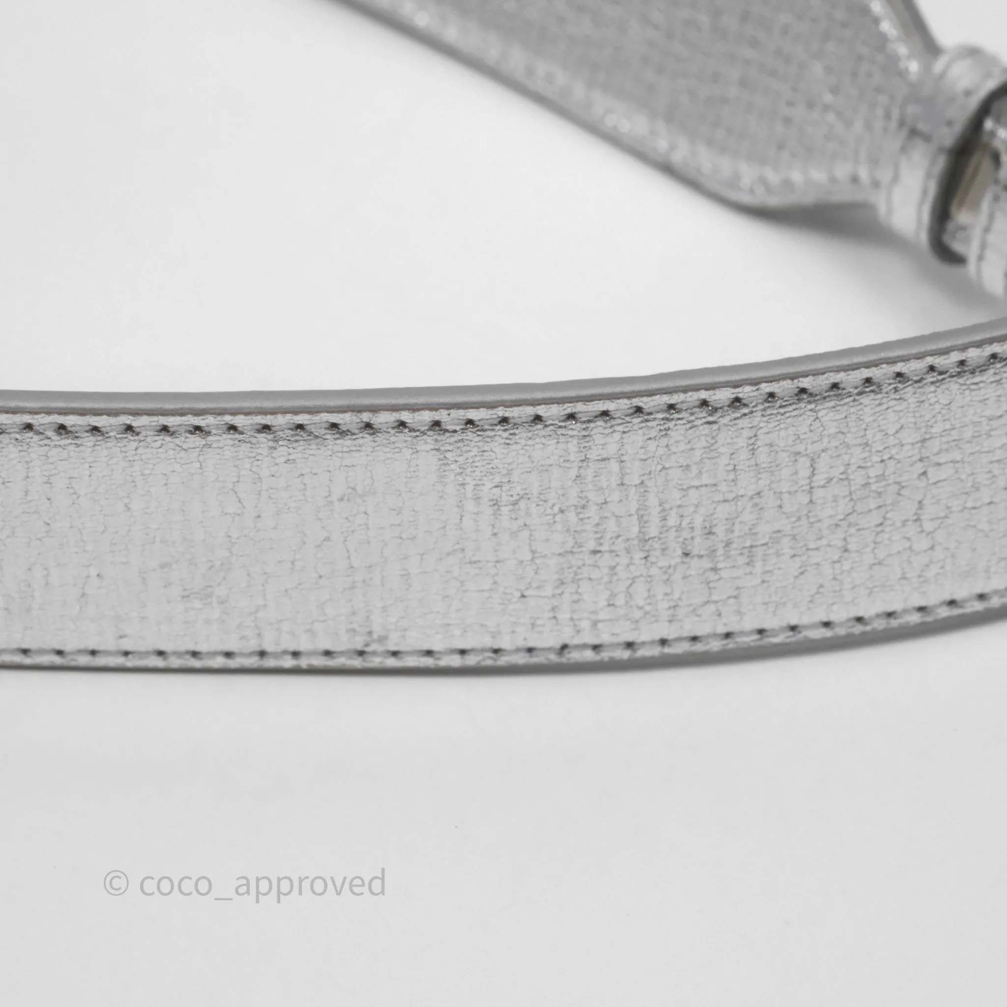 Christian Dior Small Lady Dior My ABCDior Silver Metallic Grained Calfskin Cannage