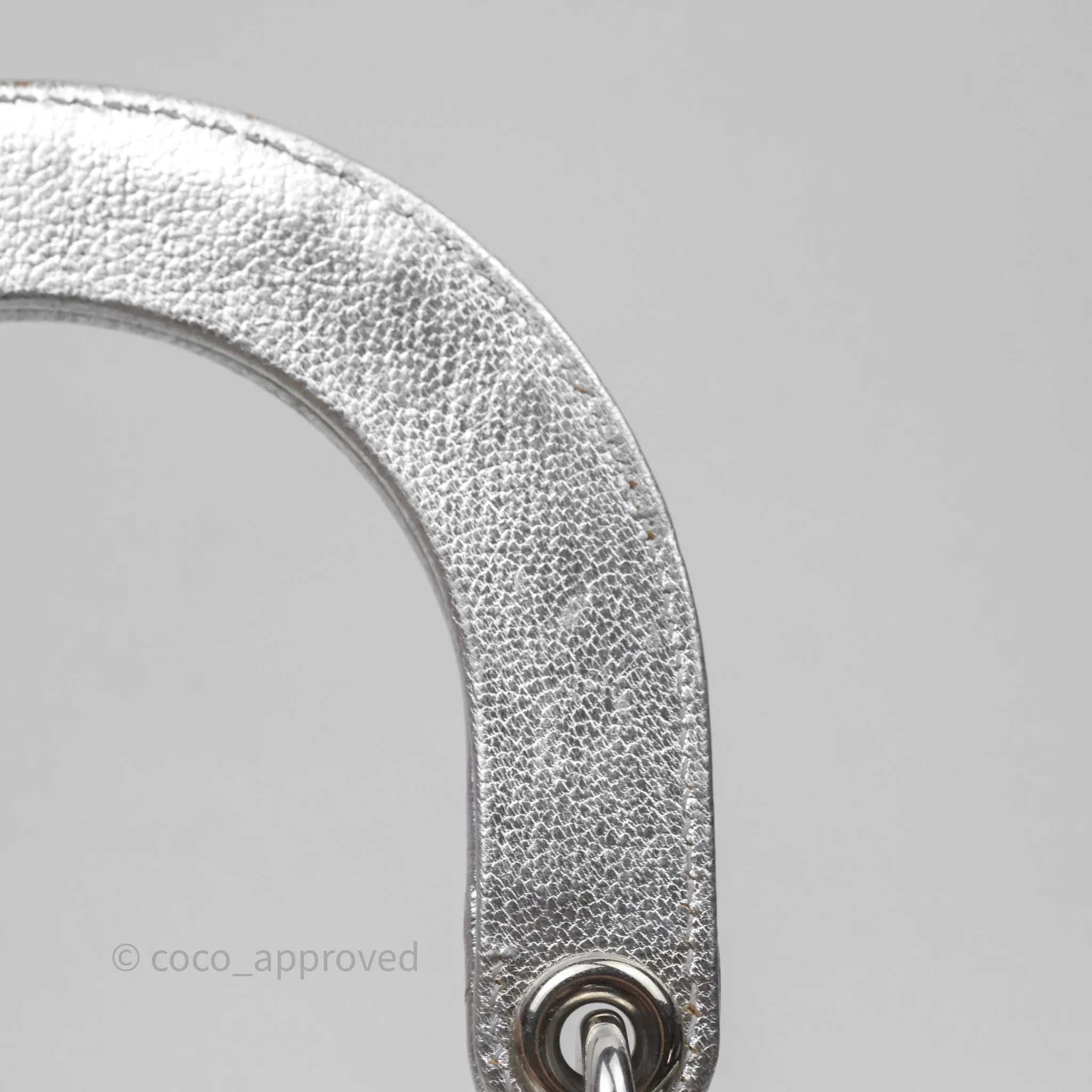 Christian Dior Small Lady Dior My ABCDior Silver Metallic Grained Calfskin Cannage