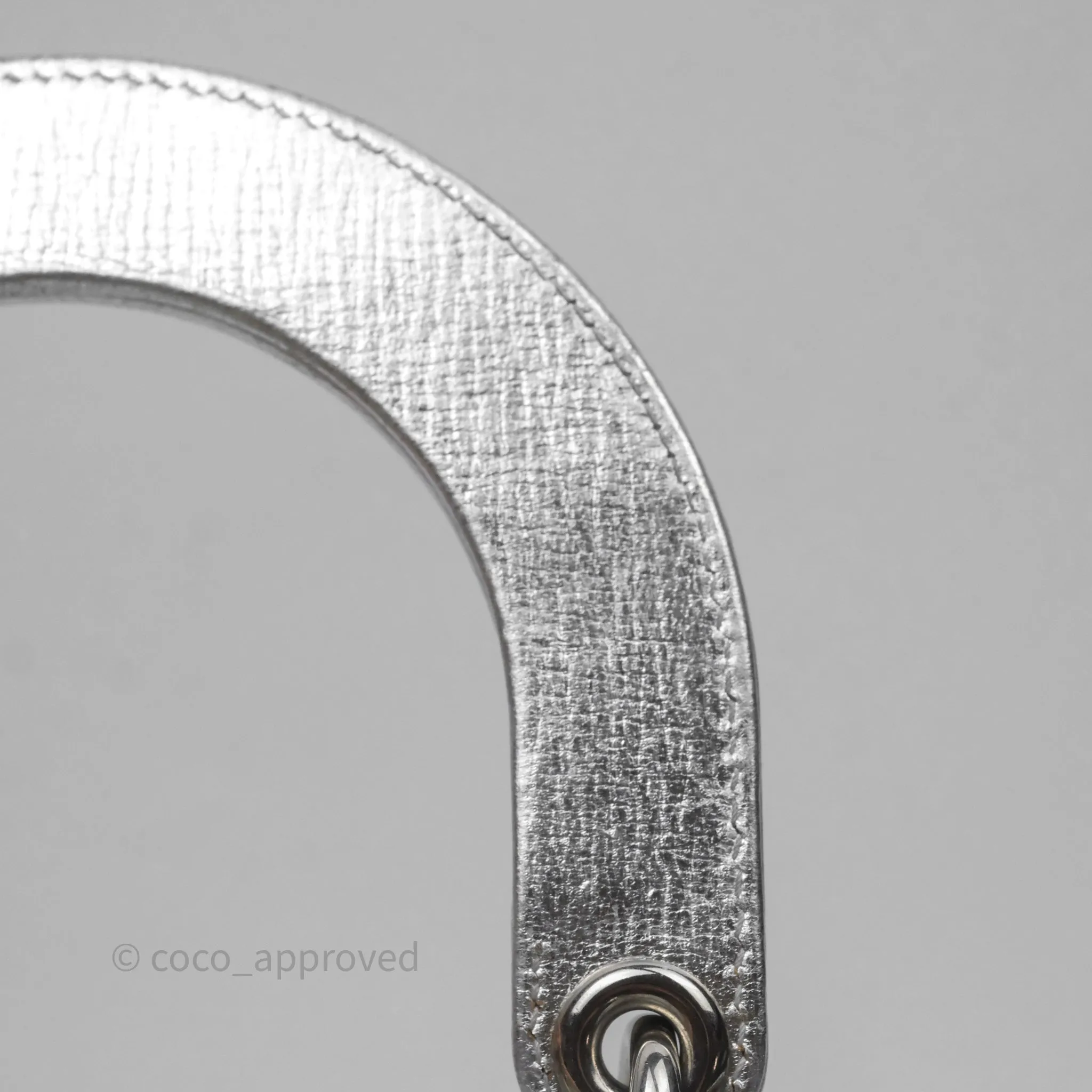 Christian Dior Small Lady Dior My ABCDior Silver Metallic Grained Calfskin Cannage