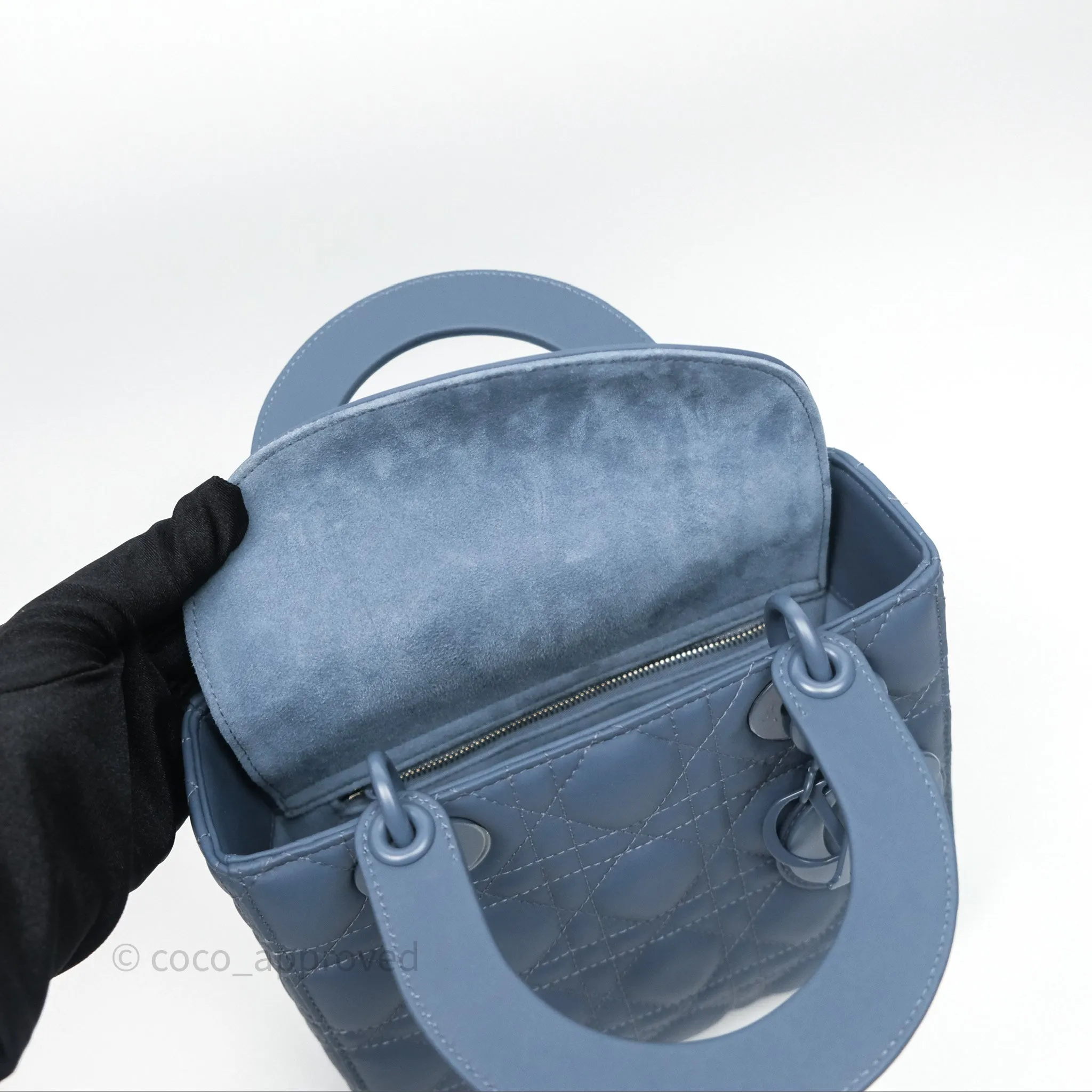 Christian Dior Small My ABCDior Lady Dior UltraMatte Calfskin Cannage Dark Blue