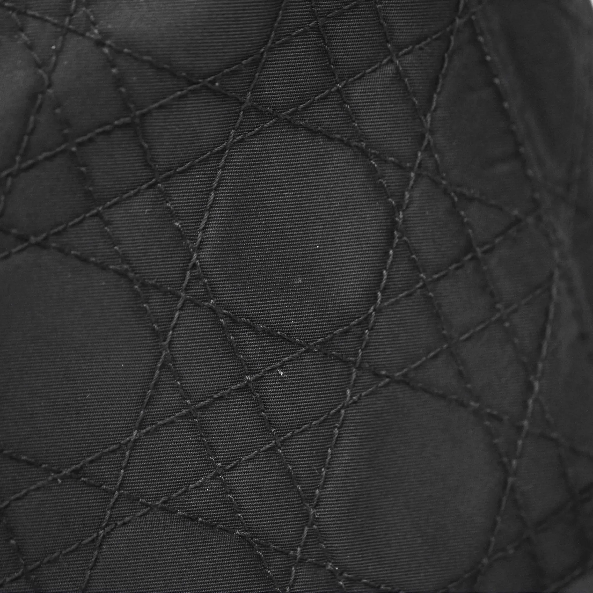 Christian Dior Vintage Large Lady Dior Cannage Fabric Black Silver Hardware