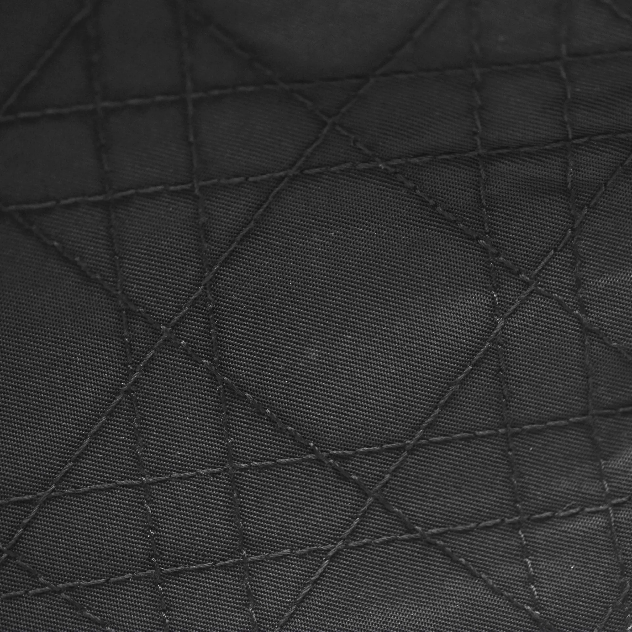 Christian Dior Vintage Large Lady Dior Cannage Fabric Black Silver Hardware