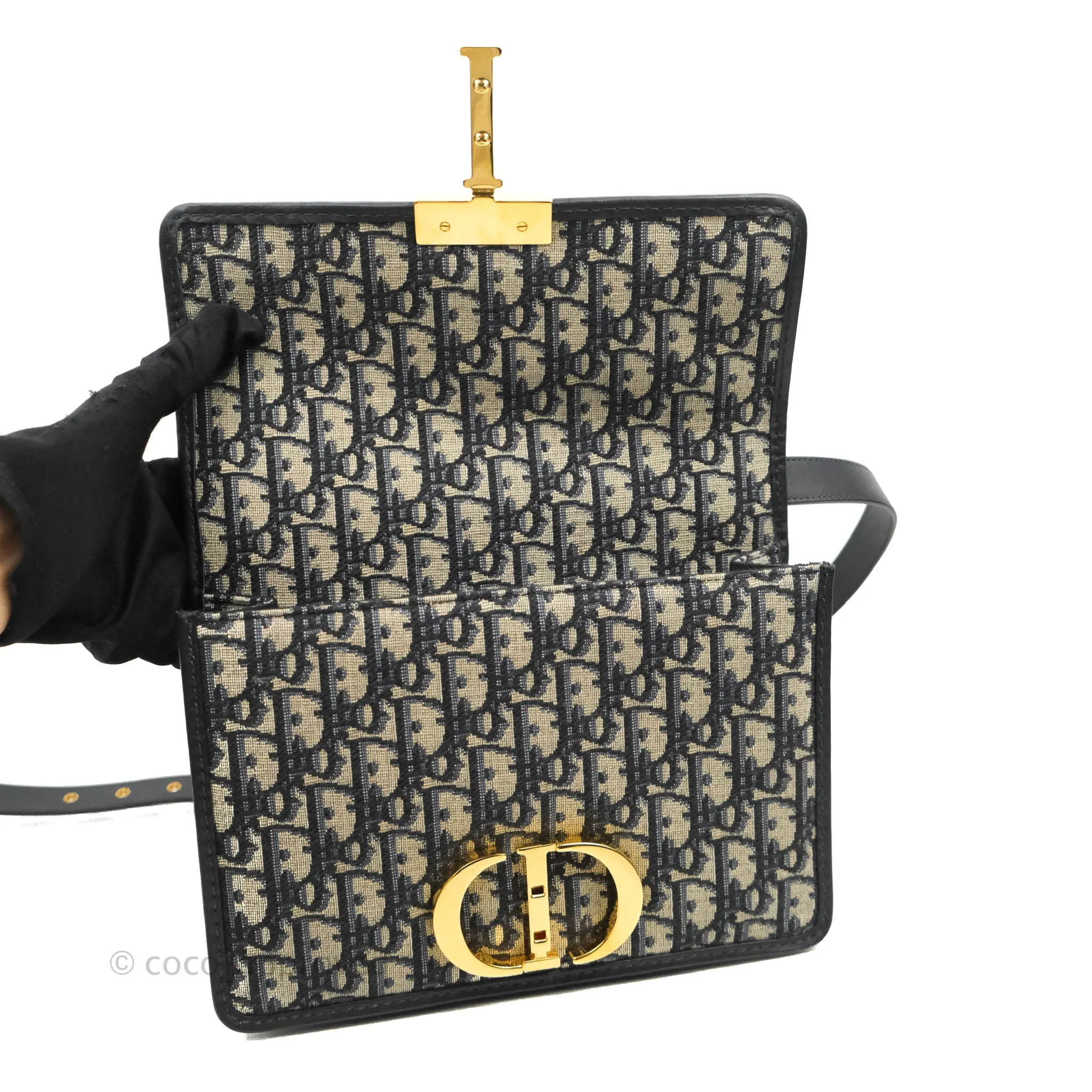 Dior 30 Montaigne Bag Blue Dior Oblique Jacquard