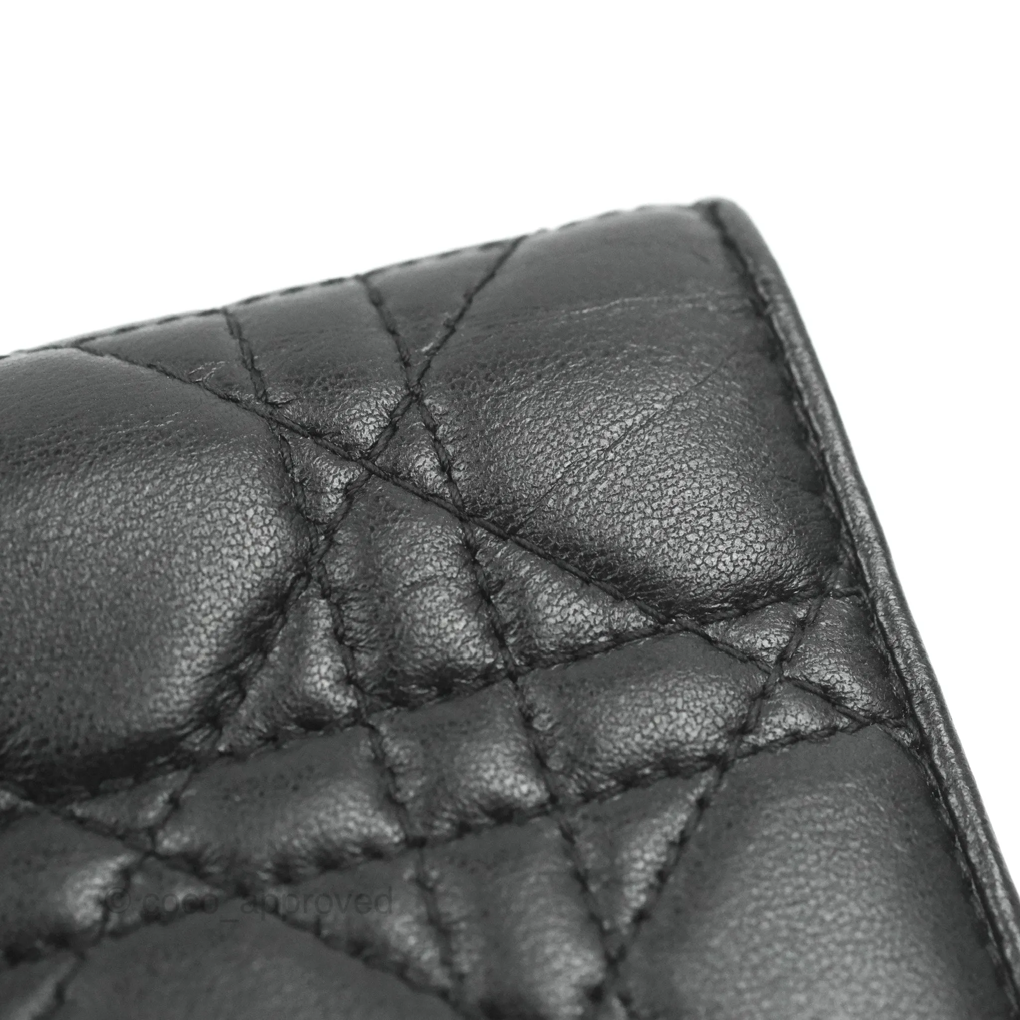 Dior Lady Dior Flap Card Holder Black Cannage Lambskin