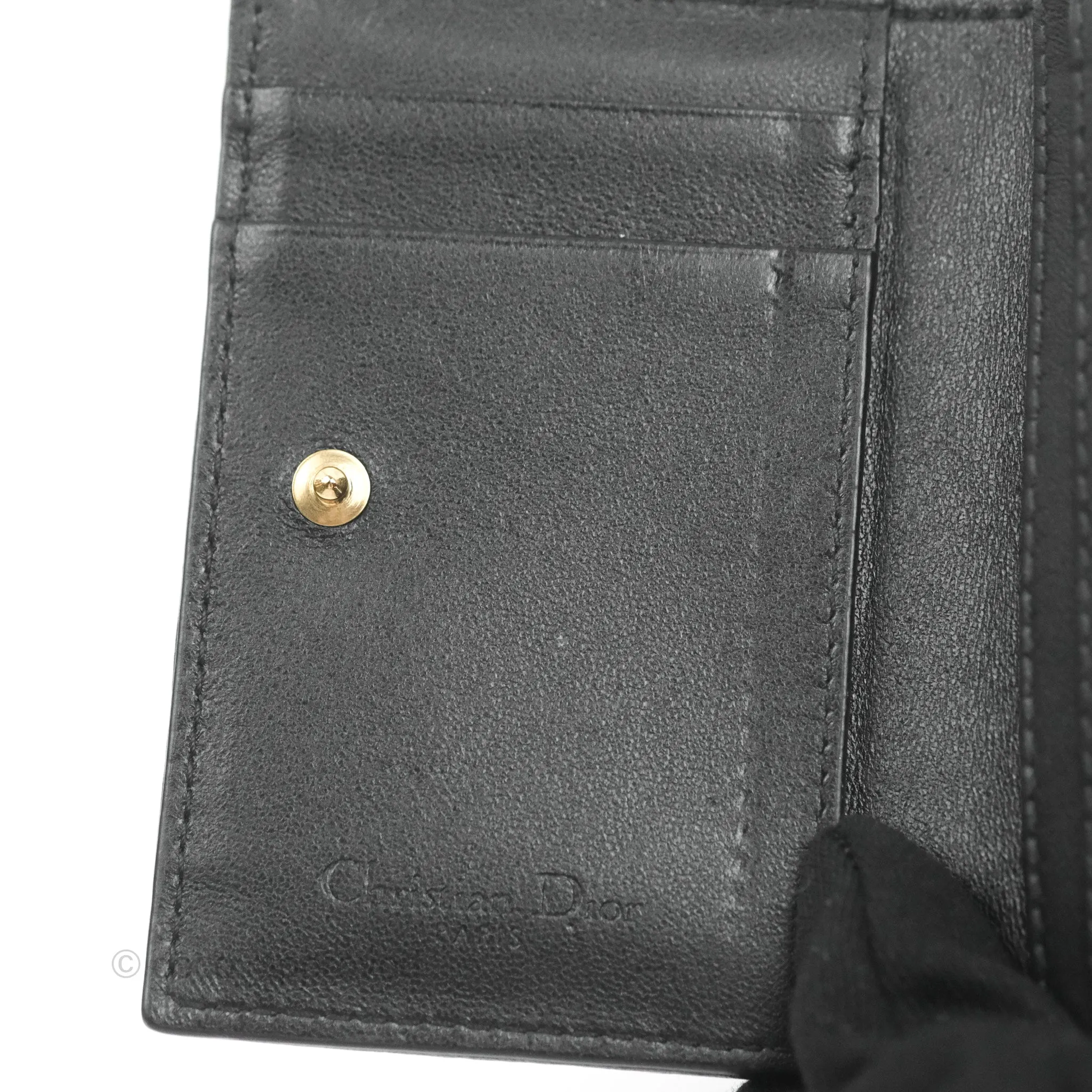 Dior Lady Dior Flap Card Holder Black Cannage Lambskin