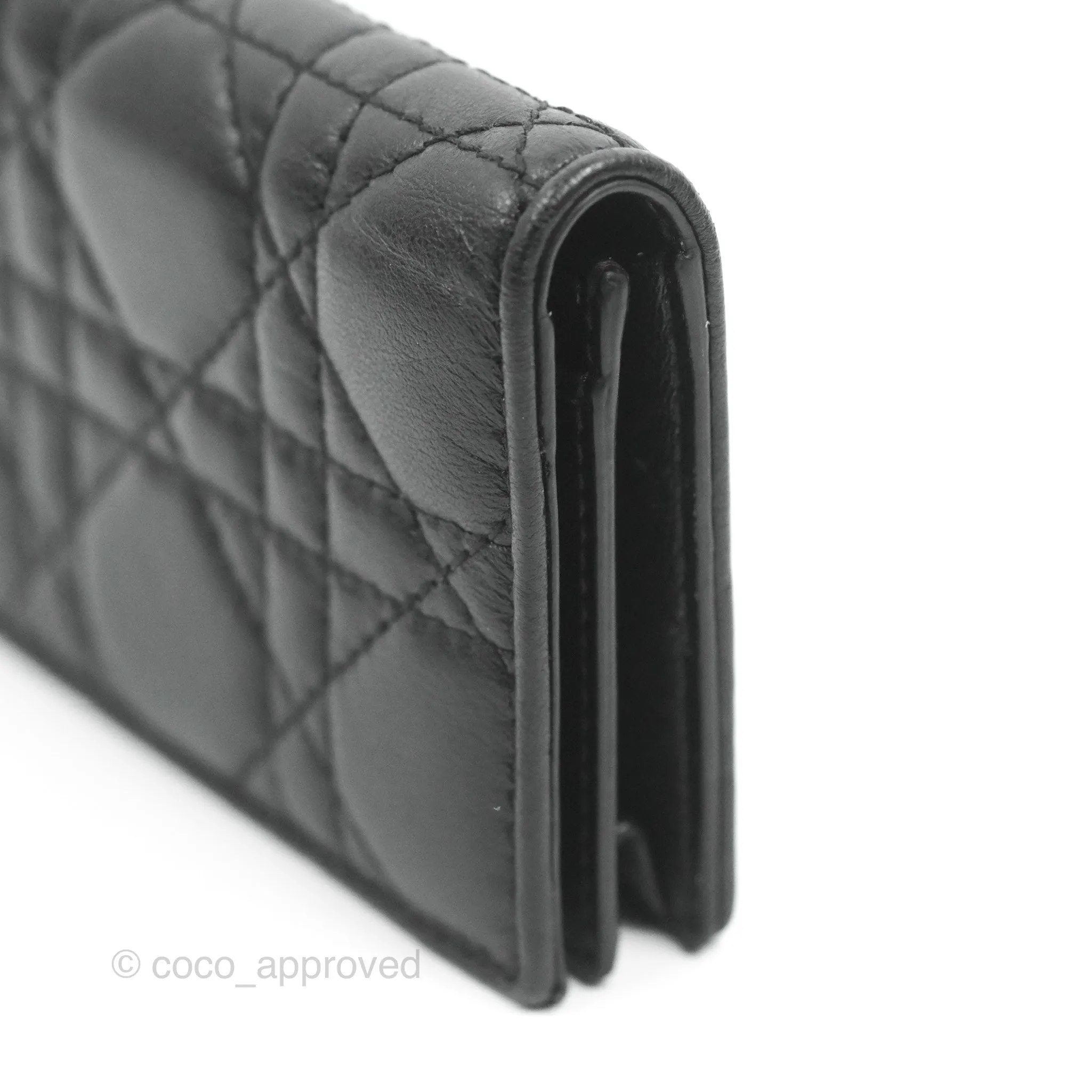Dior Lady Dior Flap Card Holder Black Cannage Lambskin