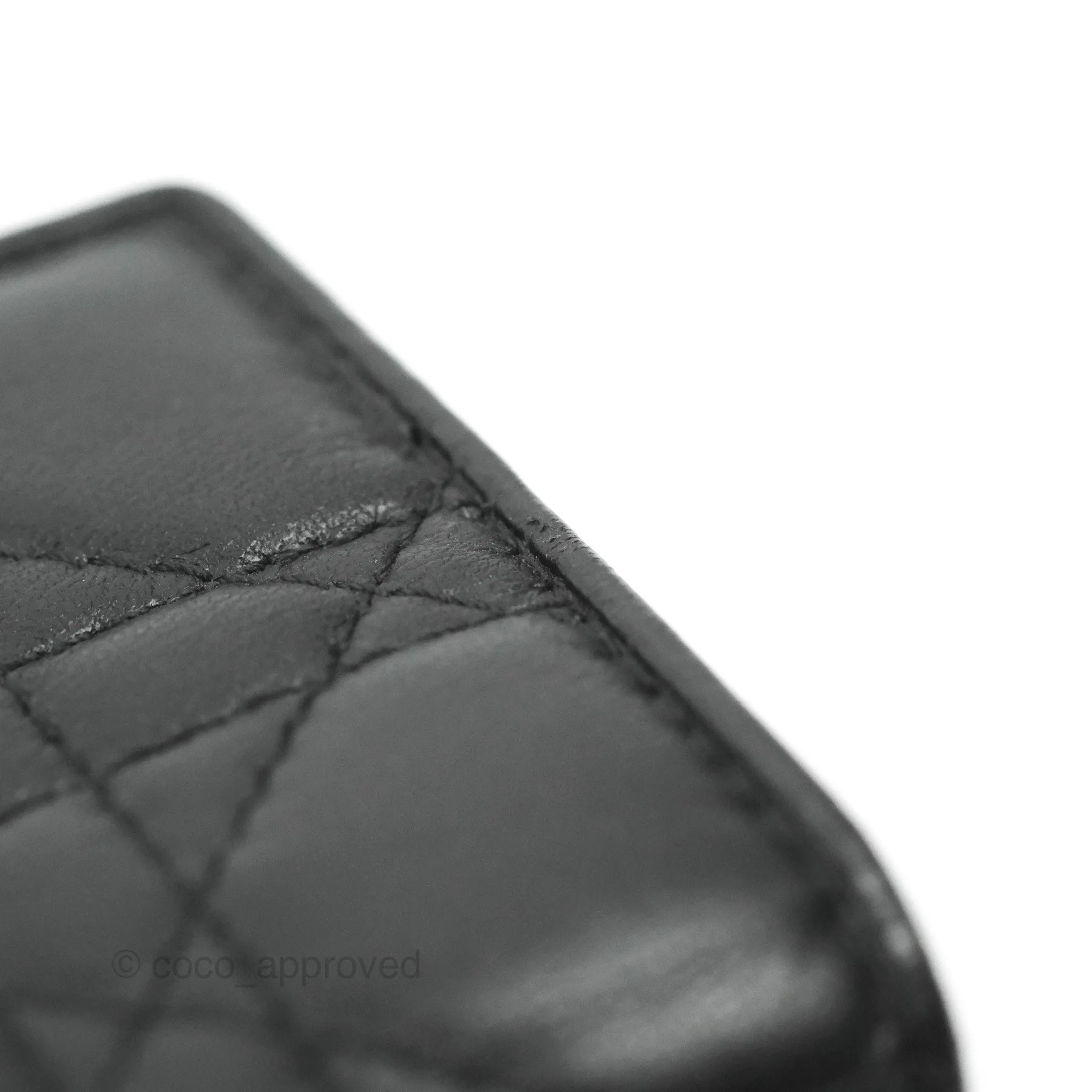 Dior Lady Dior Flap Card Holder Black Cannage Lambskin