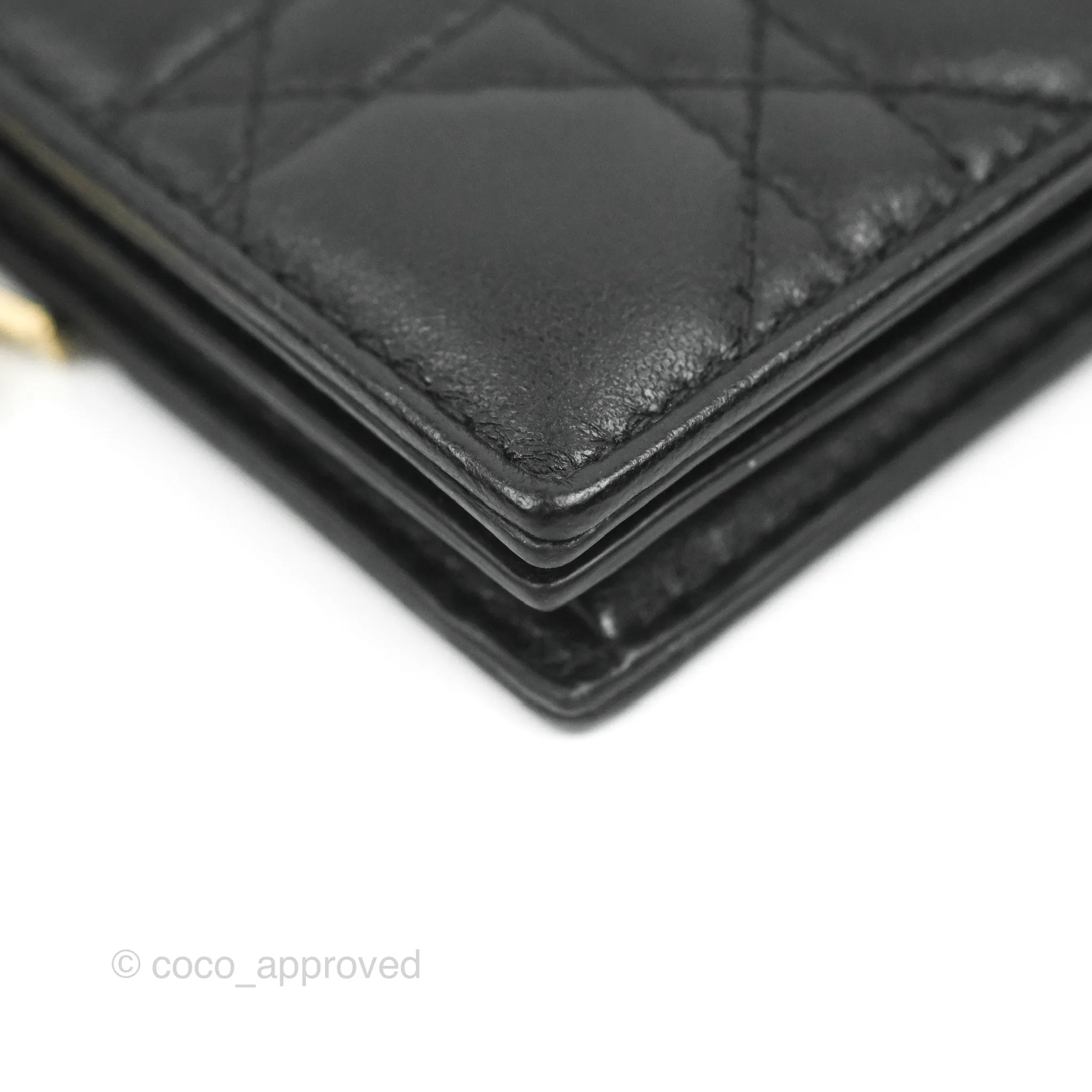 Dior Lady Dior Flap Card Holder Black Cannage Lambskin