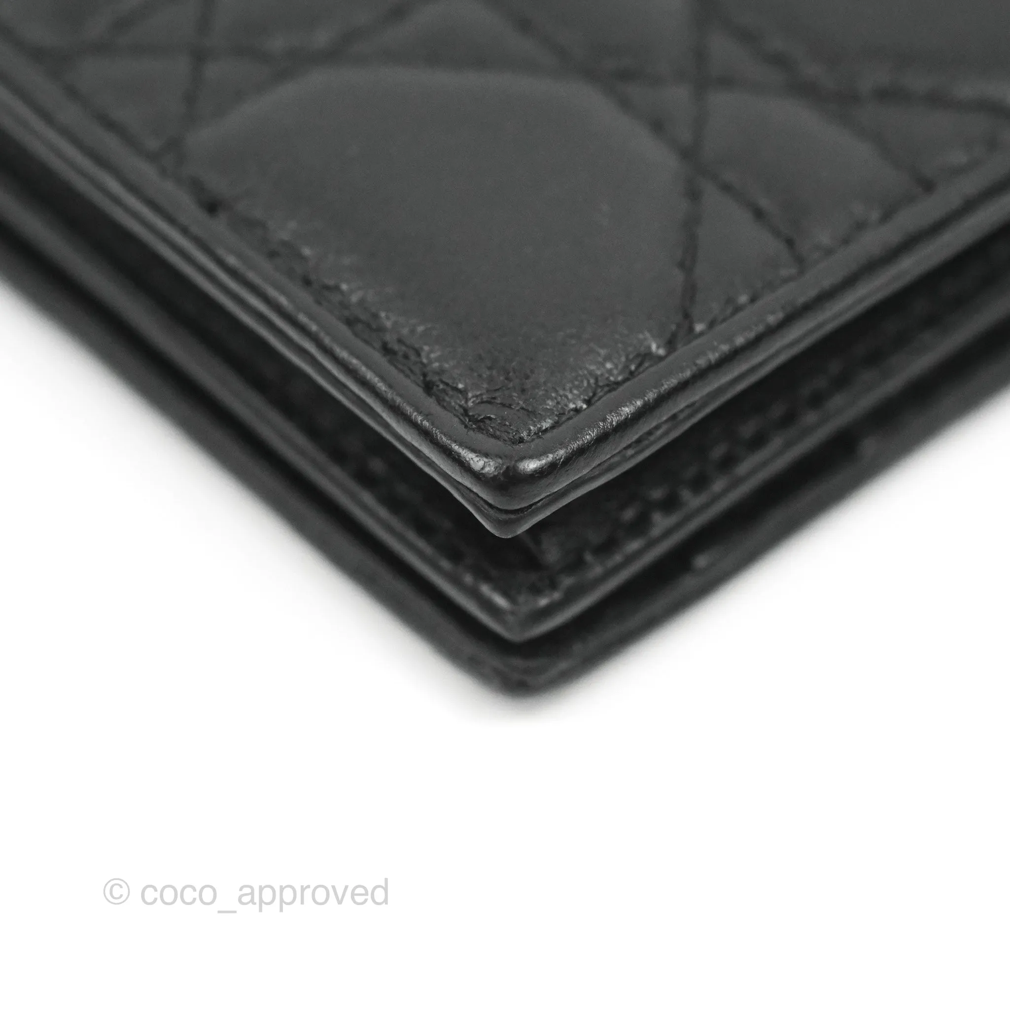 Dior Lady Dior Flap Card Holder Black Cannage Lambskin