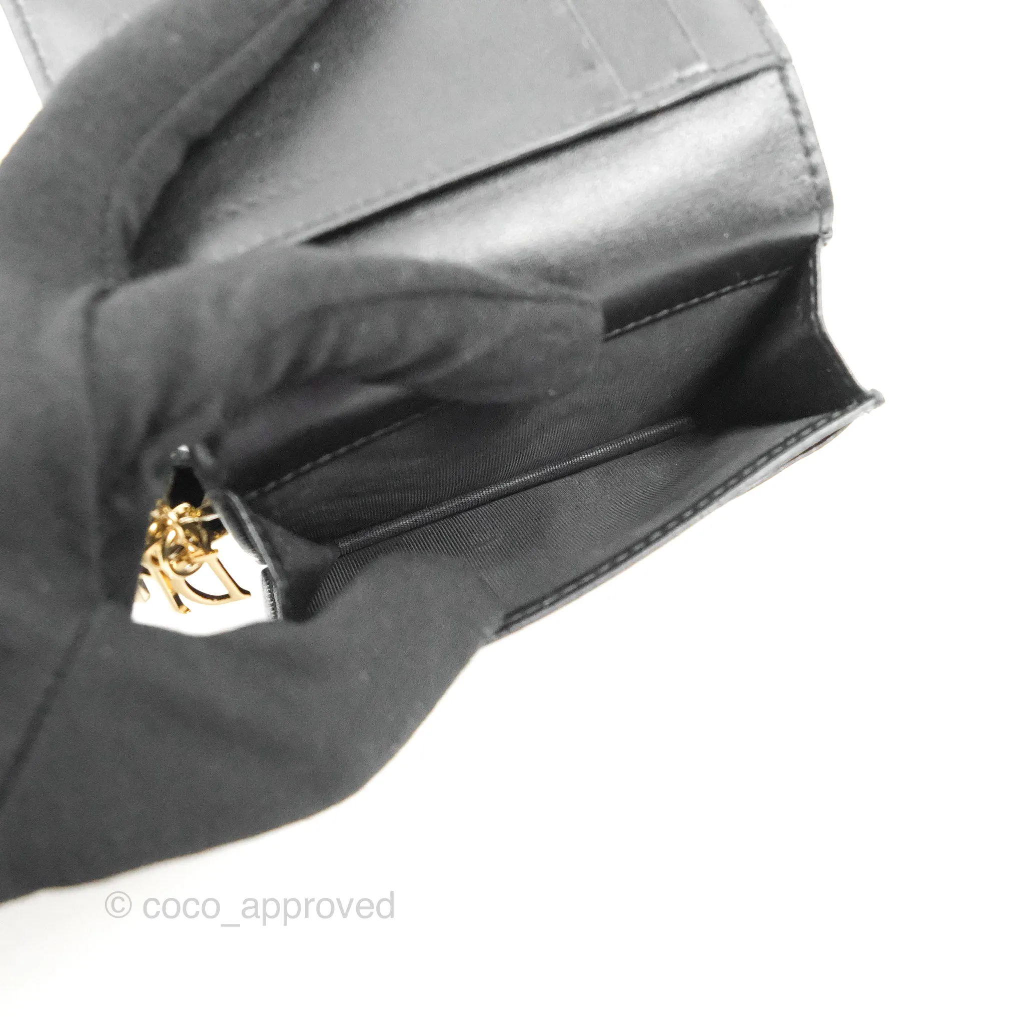 Dior Lady Dior Flap Card Holder Black Cannage Lambskin