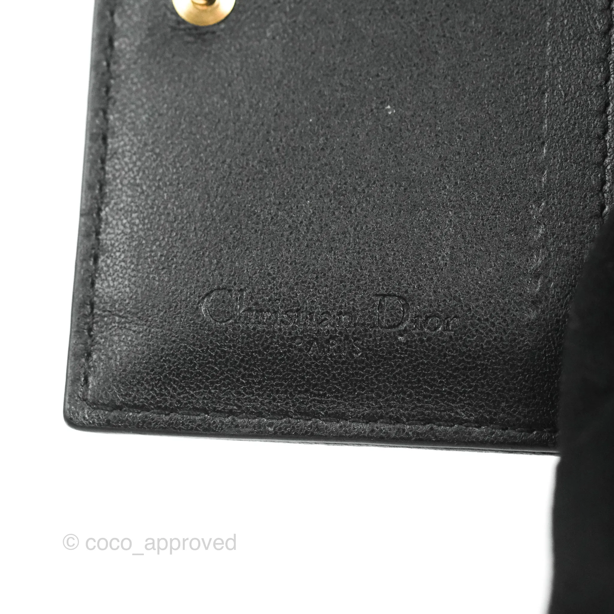 Dior Lady Dior Flap Card Holder Black Cannage Lambskin