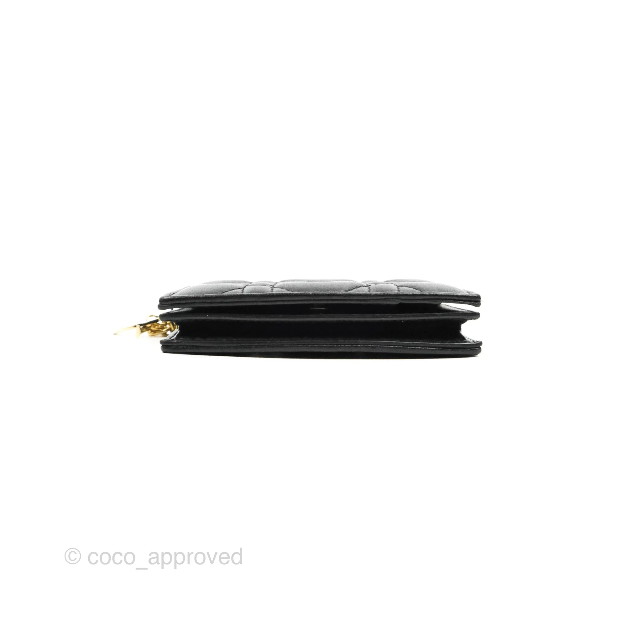 Dior Lady Dior Flap Card Holder Black Cannage Lambskin