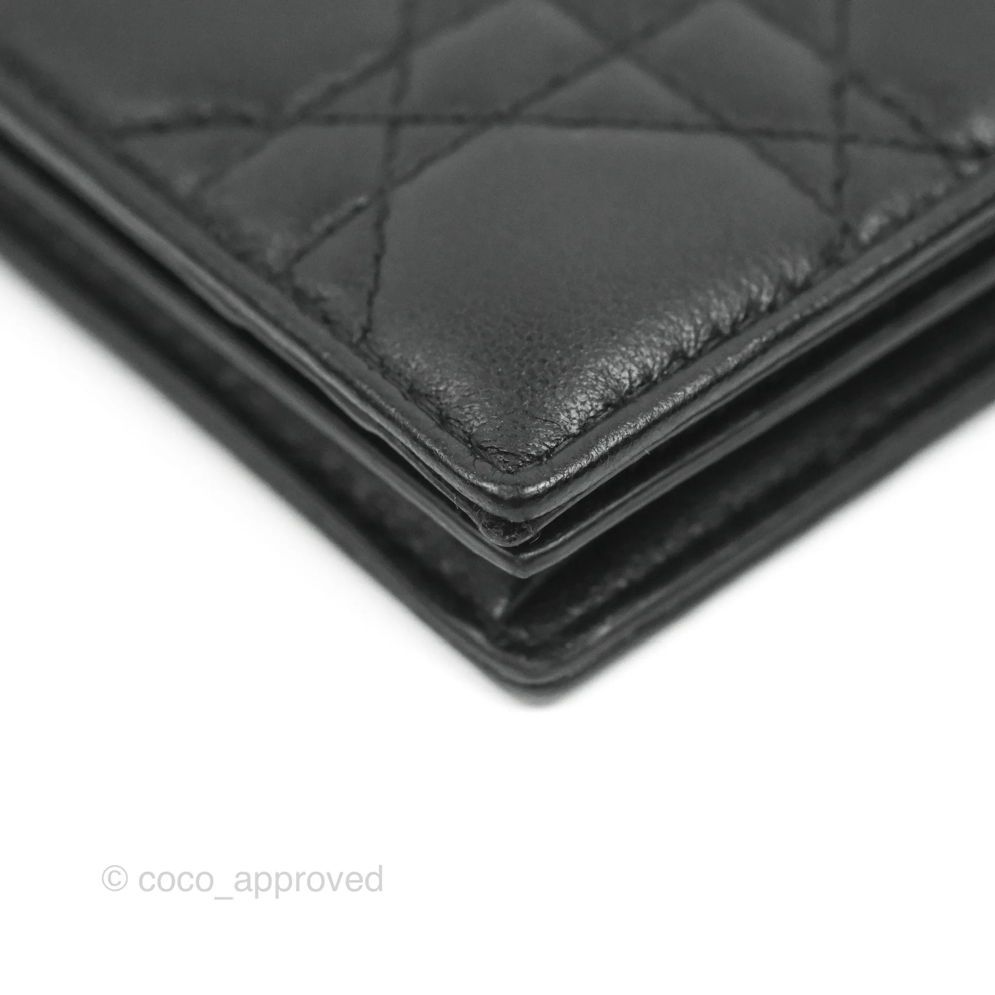 Dior Lady Dior Flap Card Holder Black Cannage Lambskin